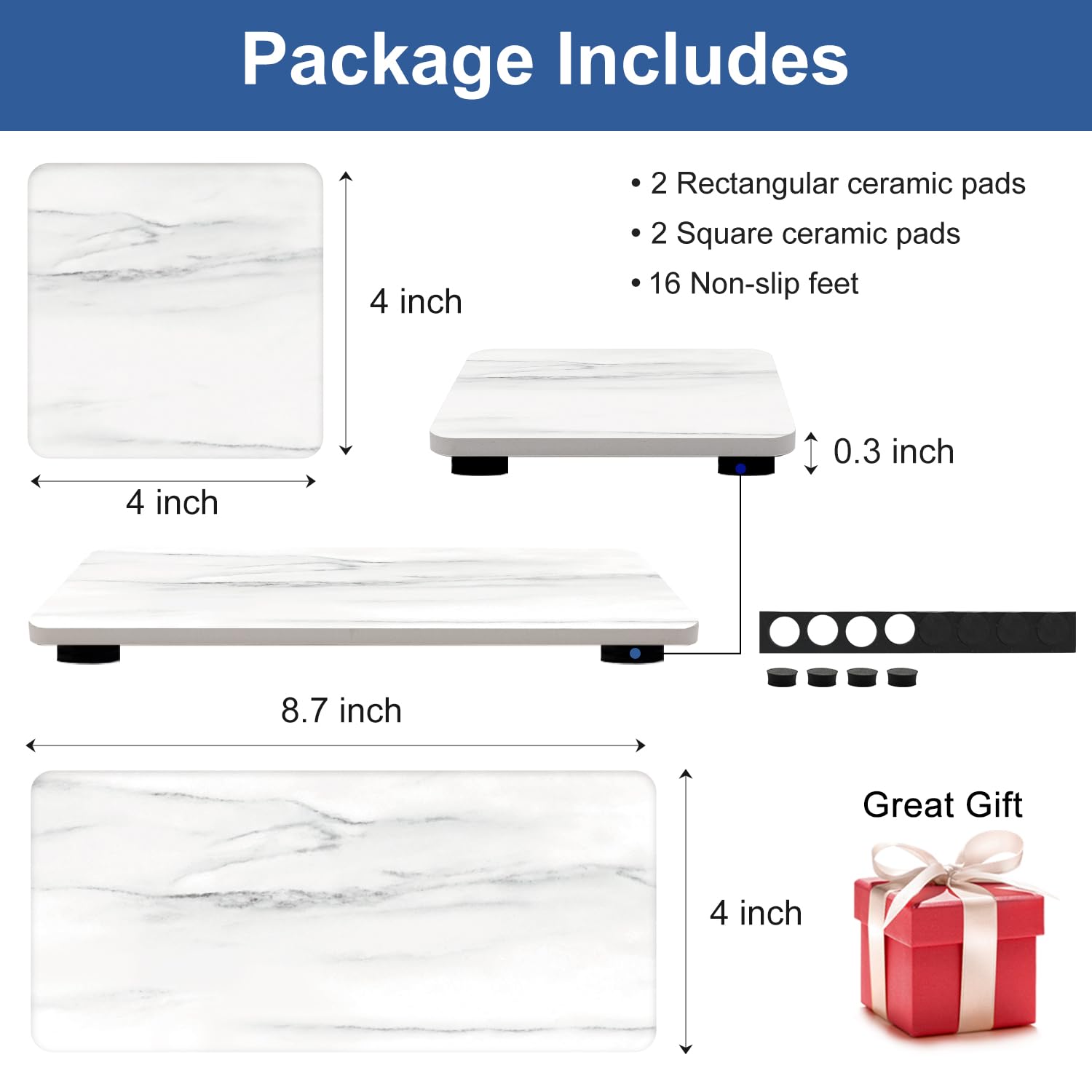 4 Water Absorbing Stone Drying Tray Bathroom Sink Kitchen Counter Soap Dish