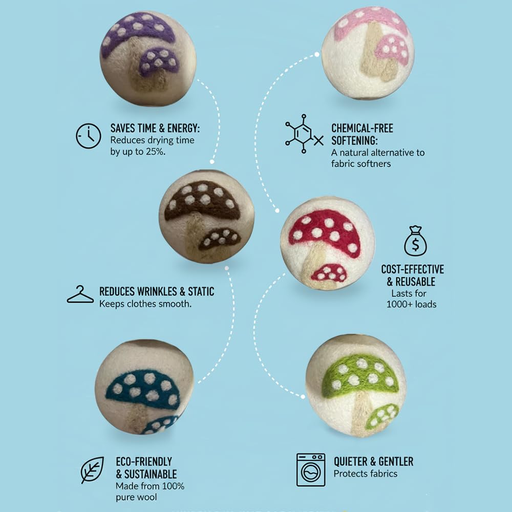 Quality Wool Dryer Balls (6 Count)
