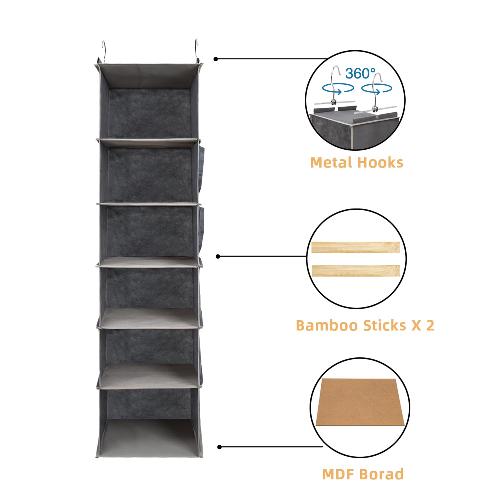2 Packs Hanging Closet Organizer (2 Count)