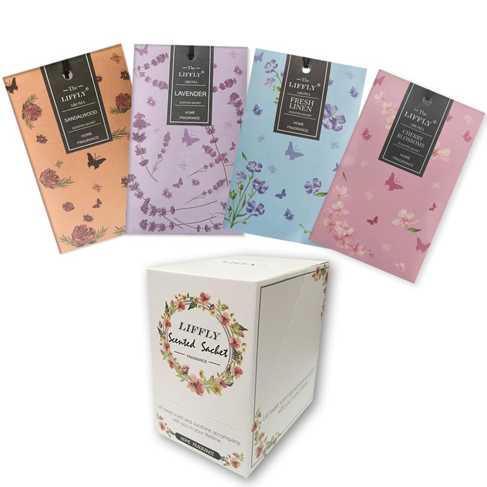 14 Packs Scented Sachets for Drawers and Closets Gift Box 4 Different Scent