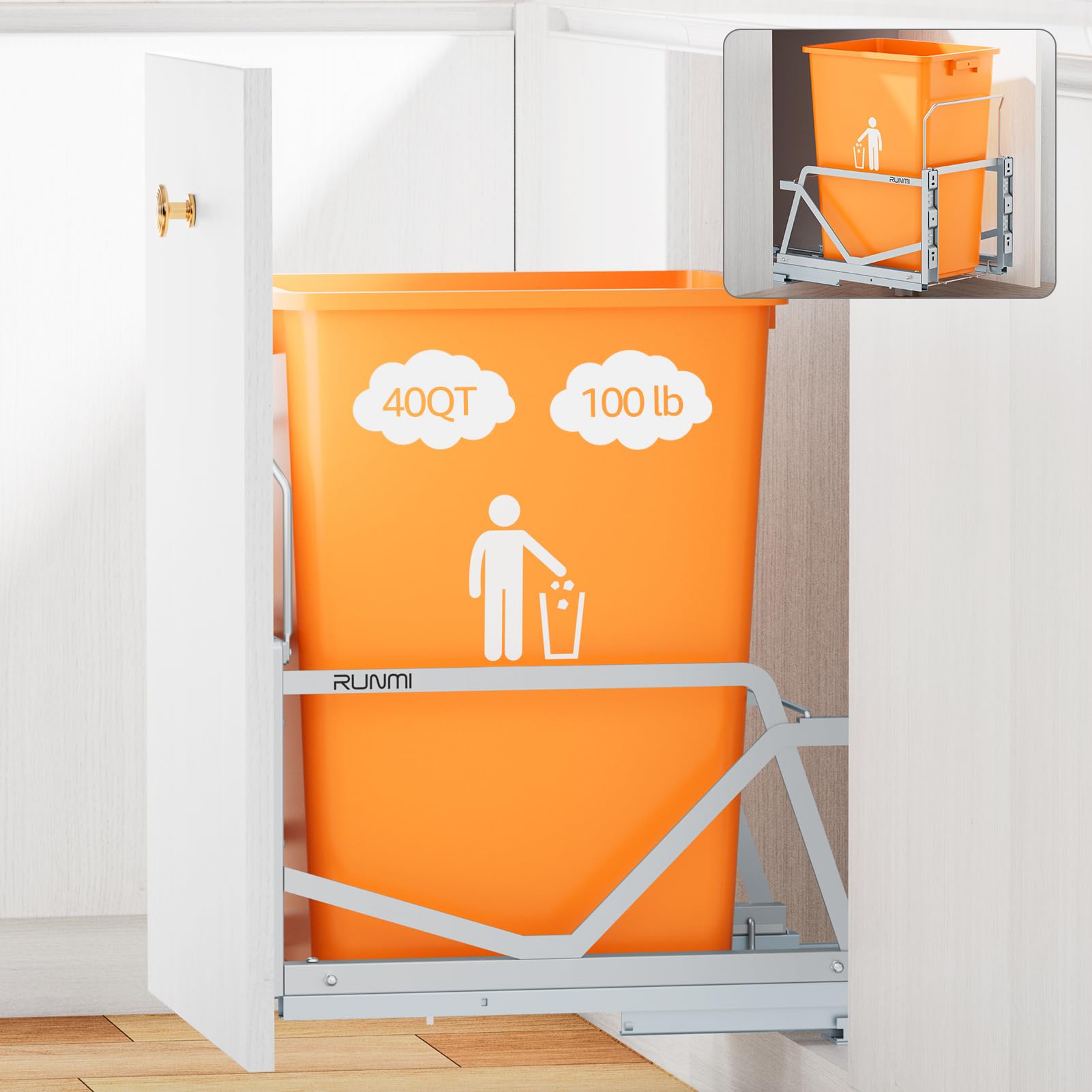 Pull Out Trash Can Under Cabinet Kit (1280 Fl Oz)