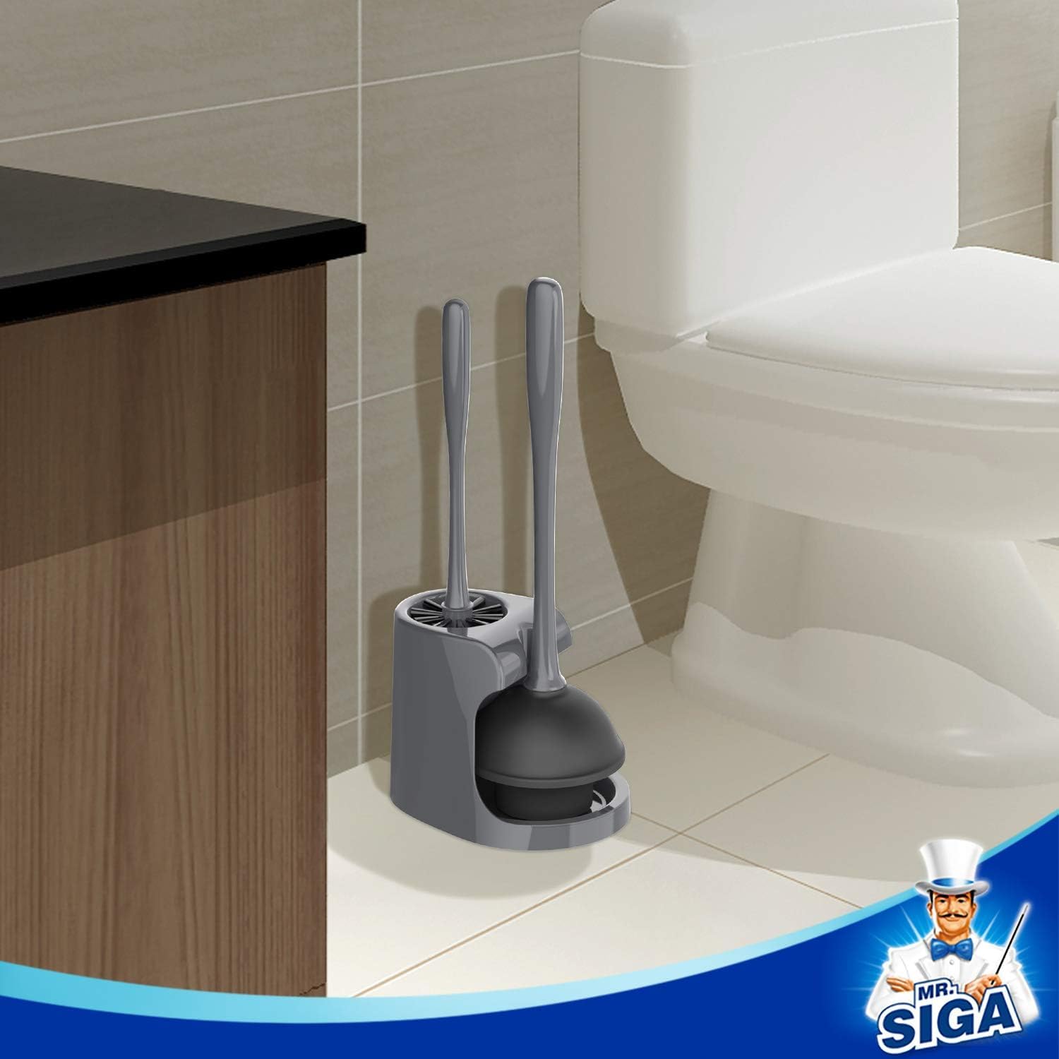 Toilet Plunger and Brush Combo for Toilet Cleaning (2 Count)