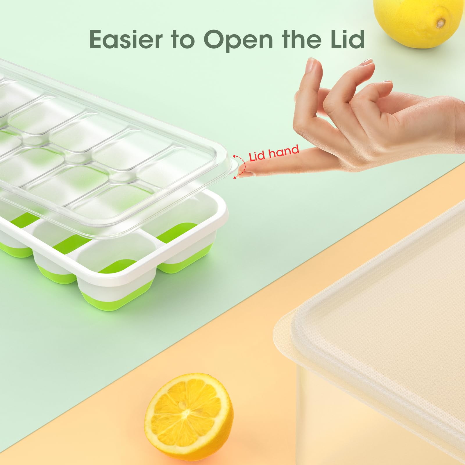 Ice Cube Tray with Lid and Bin (56 Count)