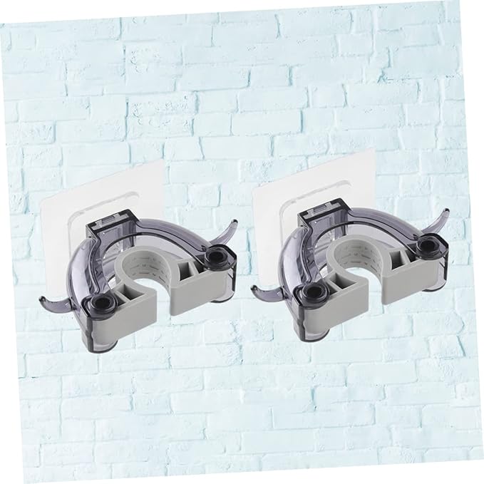 2pcs Wall Mounted Mop Holder Clip Seamless Broom Hanger for Home Kitchen Bathroom Organizer Plastic Design Installation Black