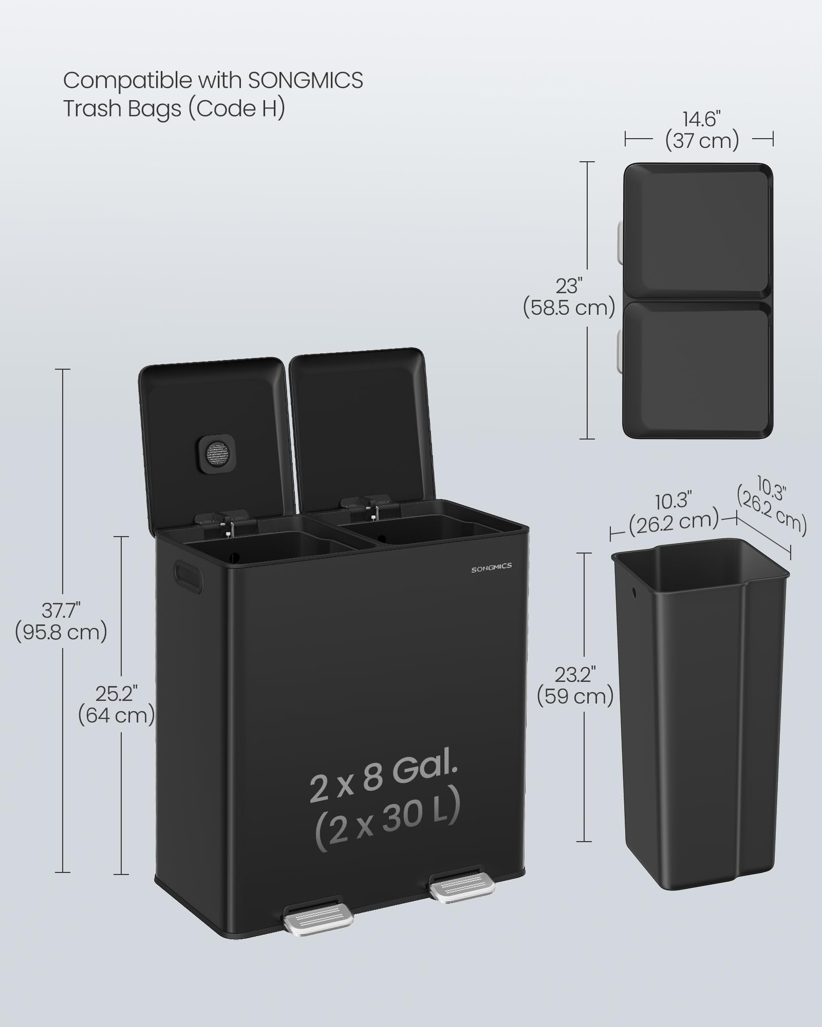 Trash Can 2 x 8 Gallon