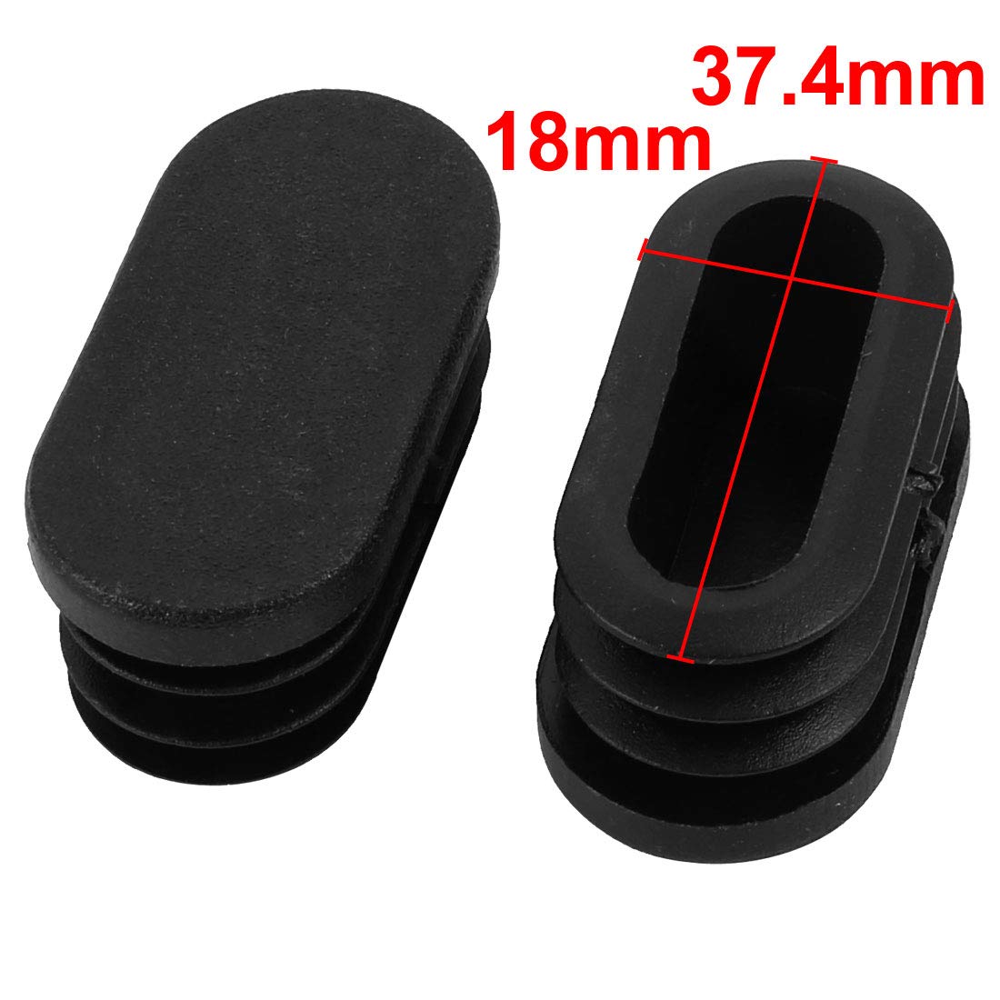 8pcs 40mmx20mm Plastic Non Slip Oval Chair Table Leg Protectors Cap (8 Count)