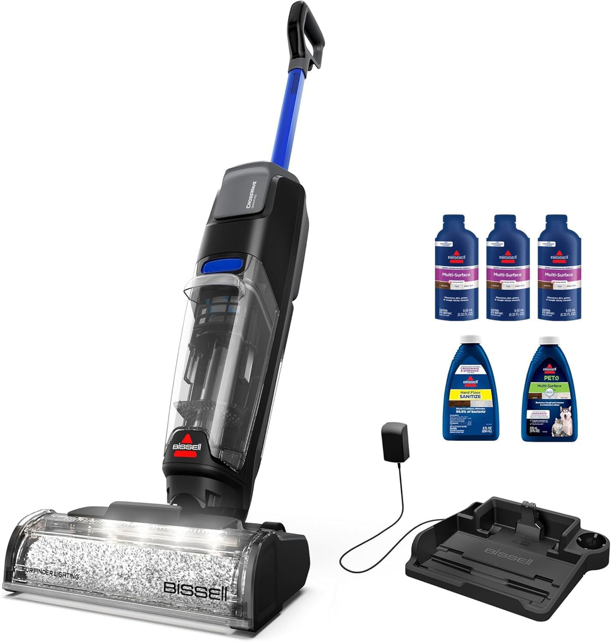 BISSELL Crosswave Cordless Plus, Wet Dy Vacuum w/FurFinder Headlights + Super Concentrate Multi Surface Formula for Sealed Hard Surfaces and Area Rugs - ModHome Supplies