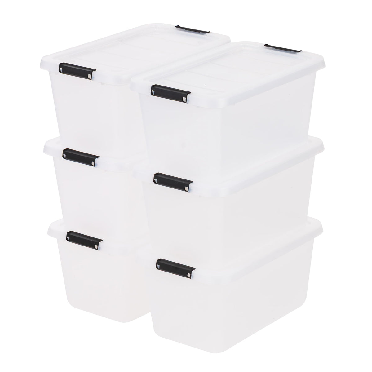6 Pack 13.5 Quart Clip Box with Latching Lid (6 Count)