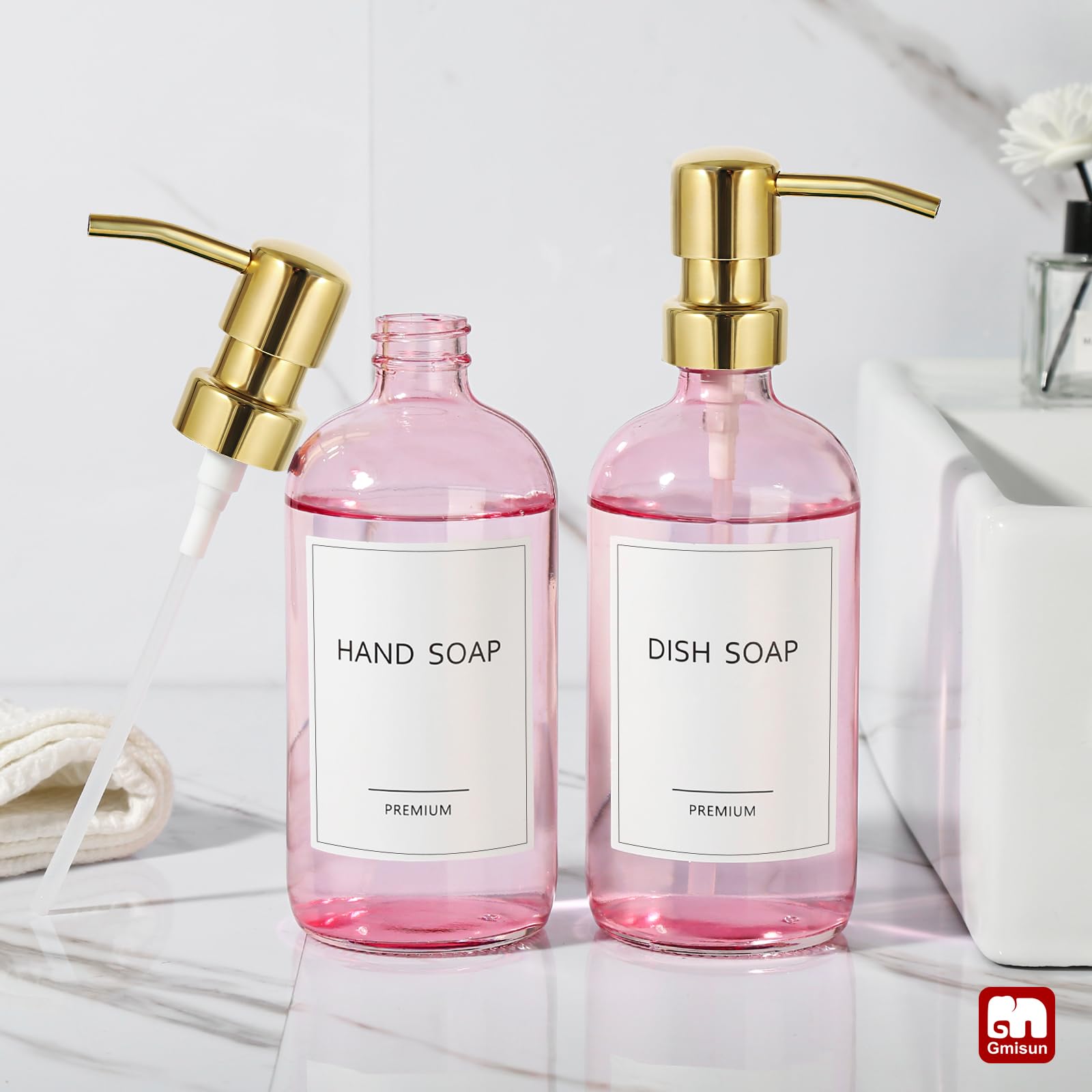 Pink Soap Dispenser Bathroom (2 Count)