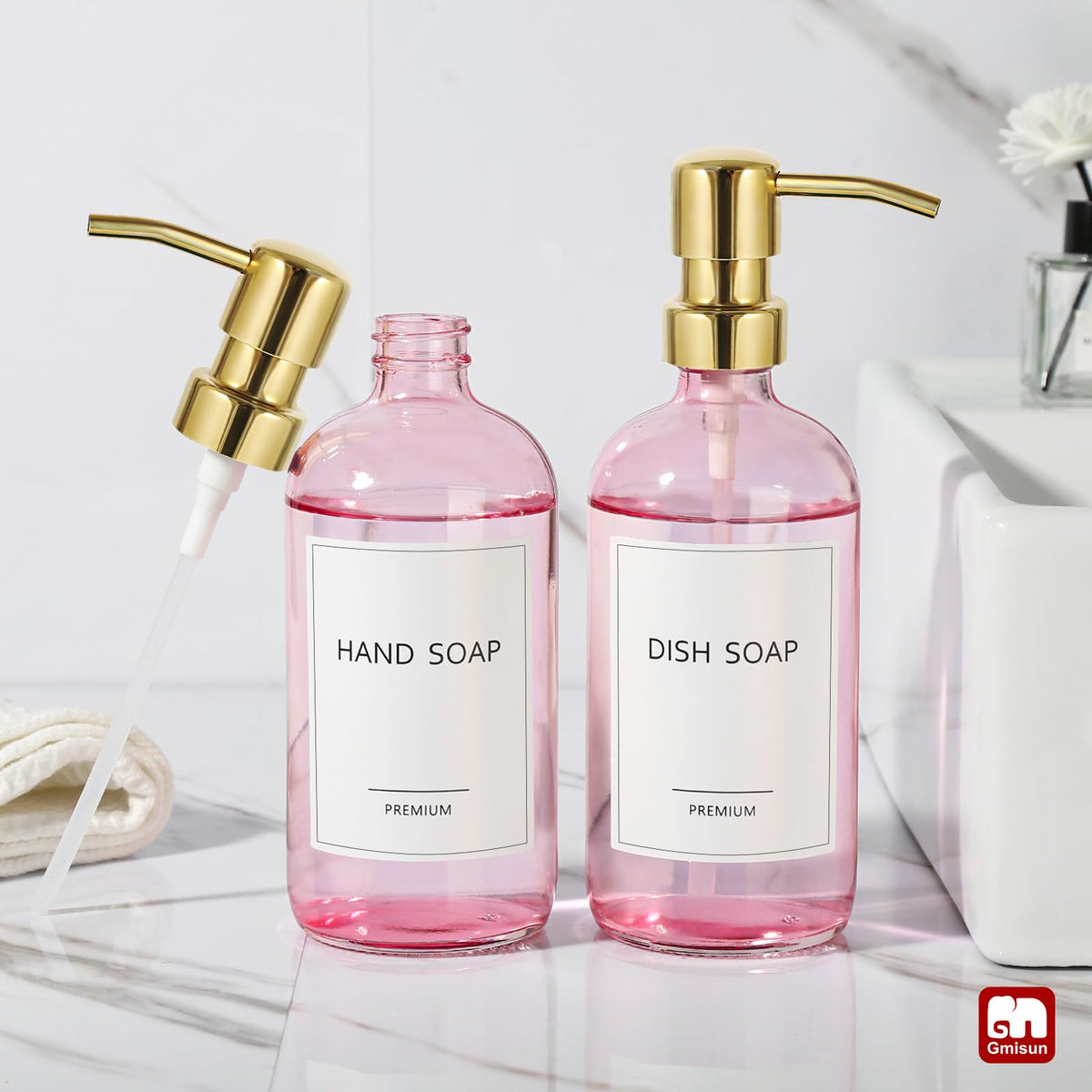 Pink Soap Dispenser Bathroom (2 Count)