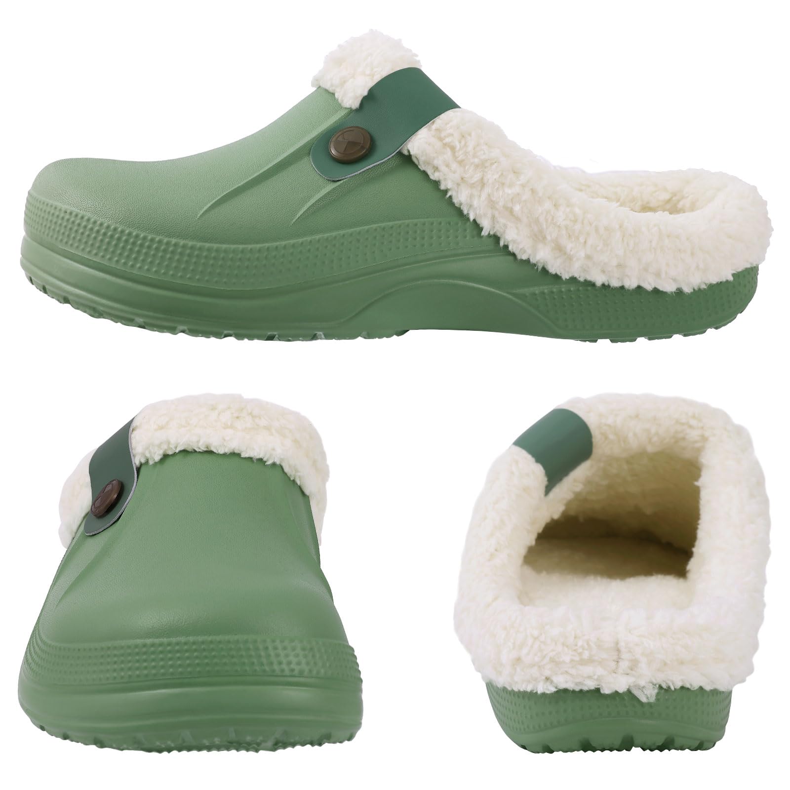 Fur Lined Clogs for Women & Men Fuzzy Slippers with Memory Foam