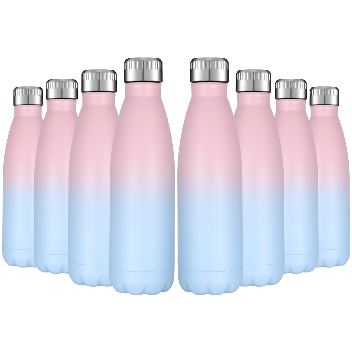 17oz Stainless Steel Water Bottles Bulk (8 Count)