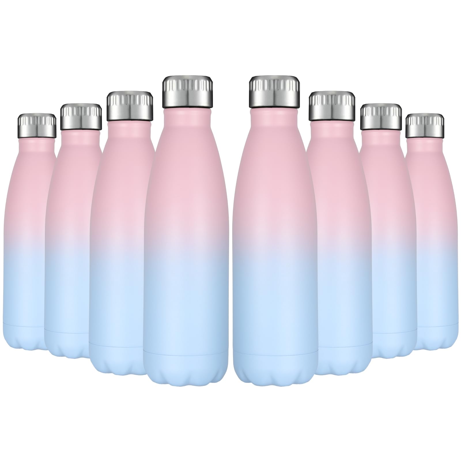 17oz Stainless Steel Water Bottles Bulk (8 Count)