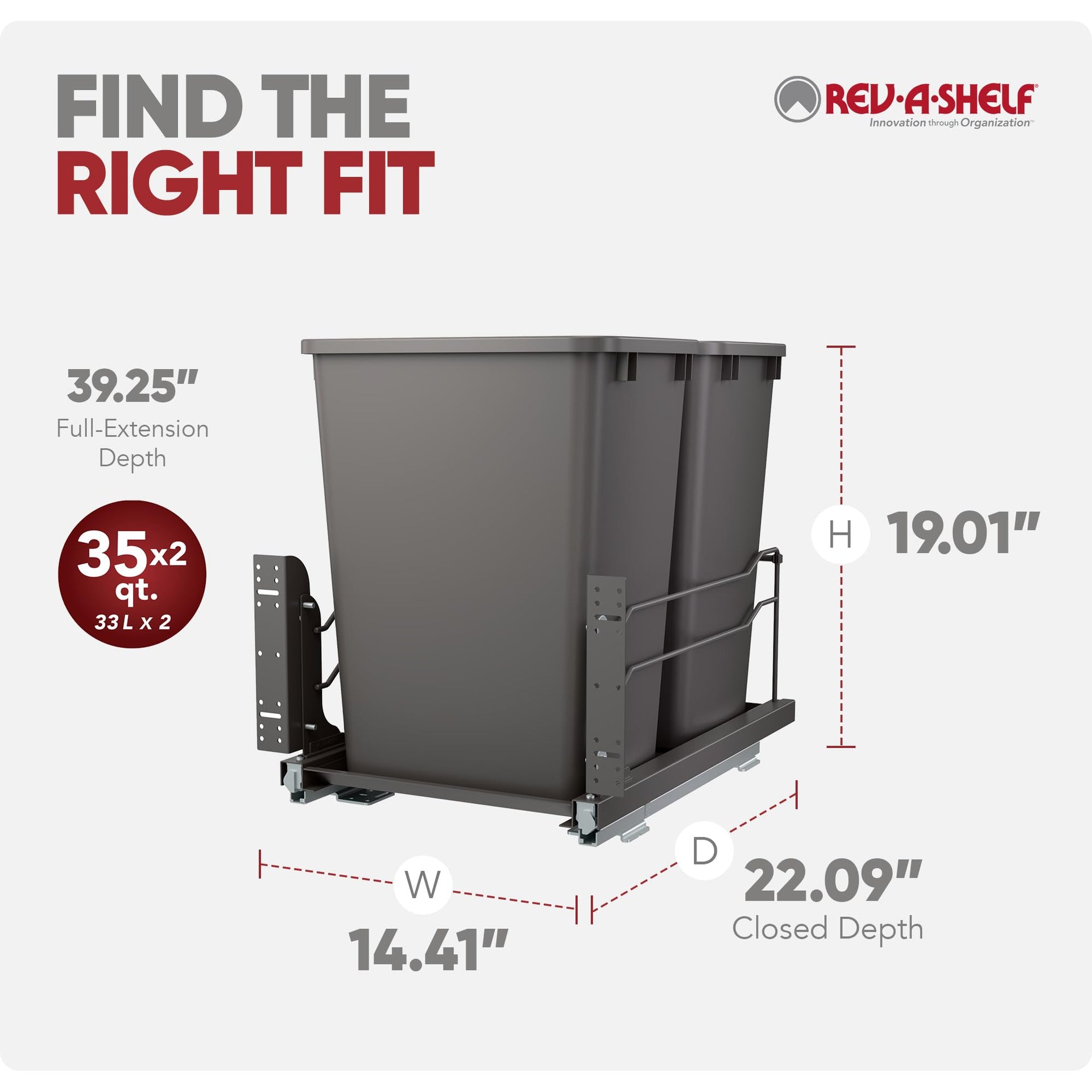 Double Pullout Trash Can w