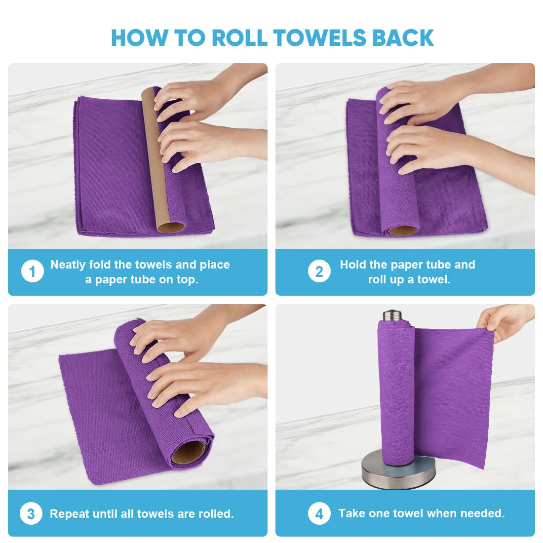 Microfiber Cleaning Cloth Roll (50 Count)