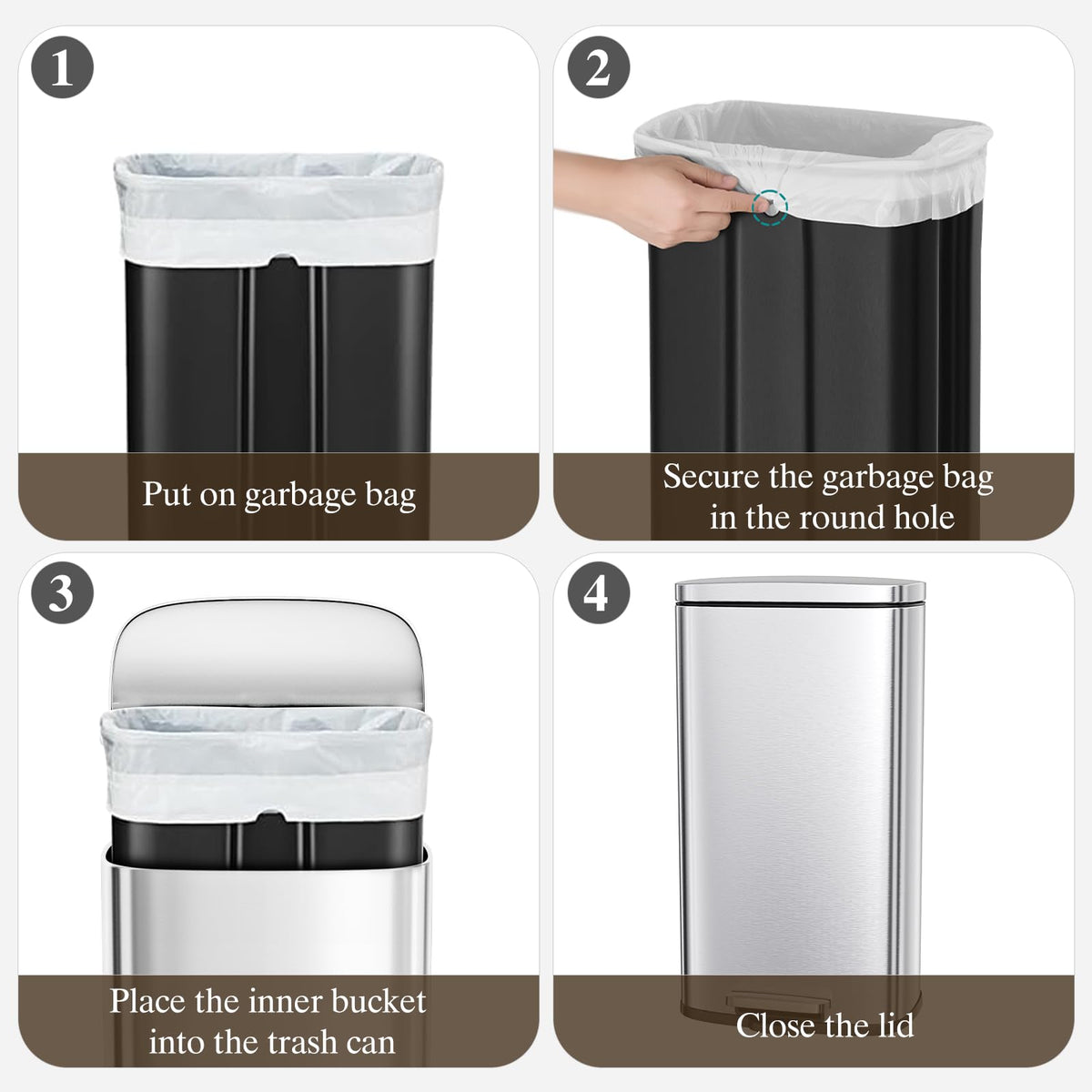 8 Gallon 30L Step Kitchen Trash Can