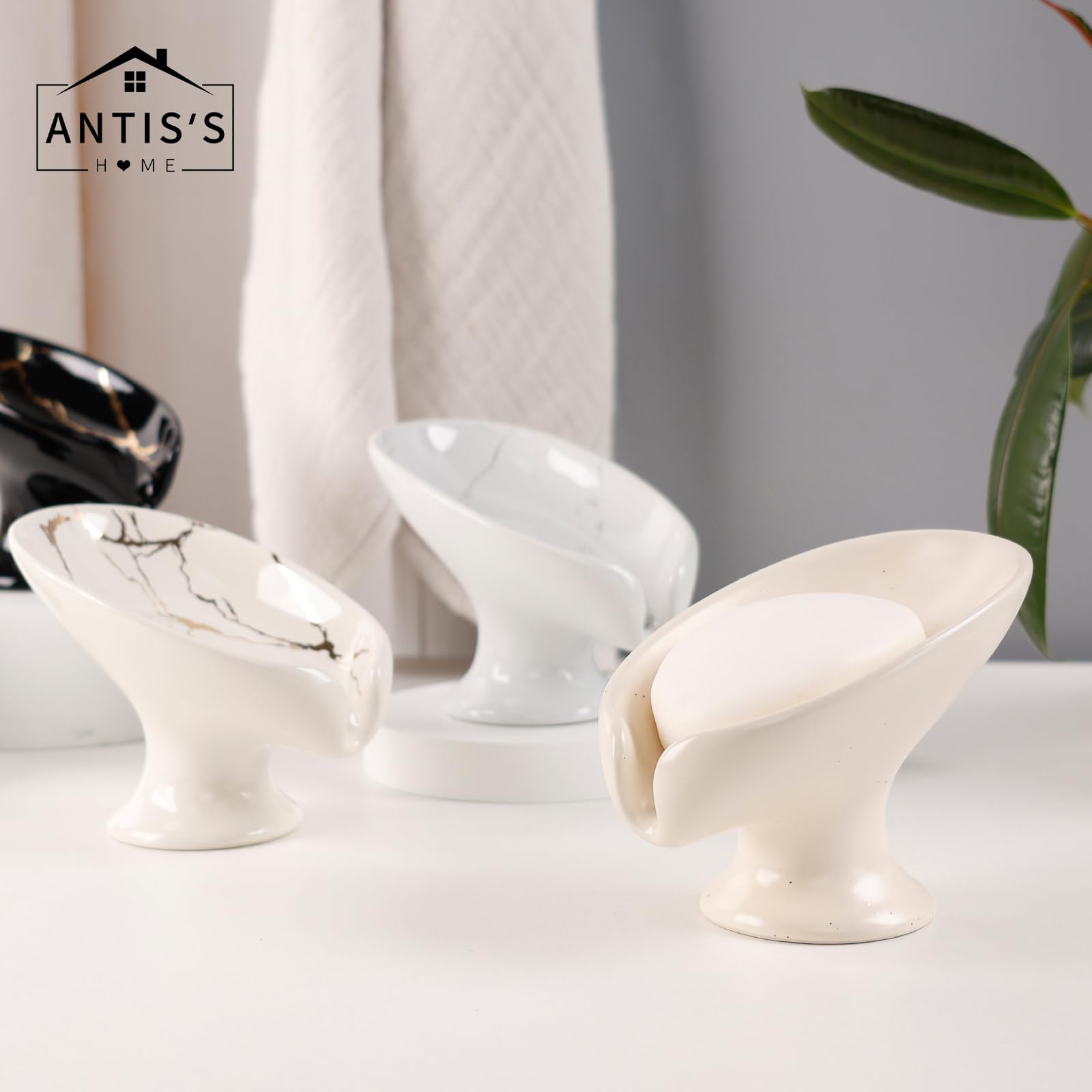 Soap Dish Self Draining Bar Soap Holder for Bathroom Sink