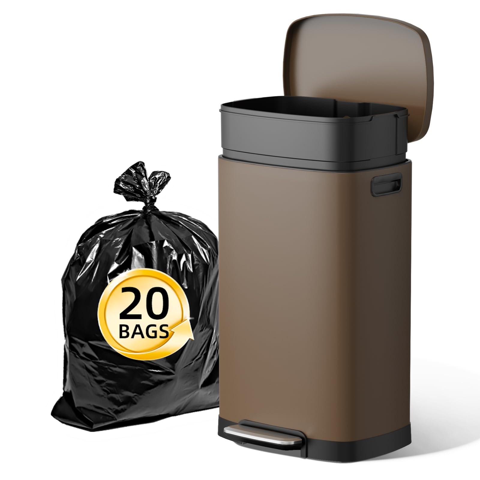 13 Gallon Kitchen Trash Can with Lid