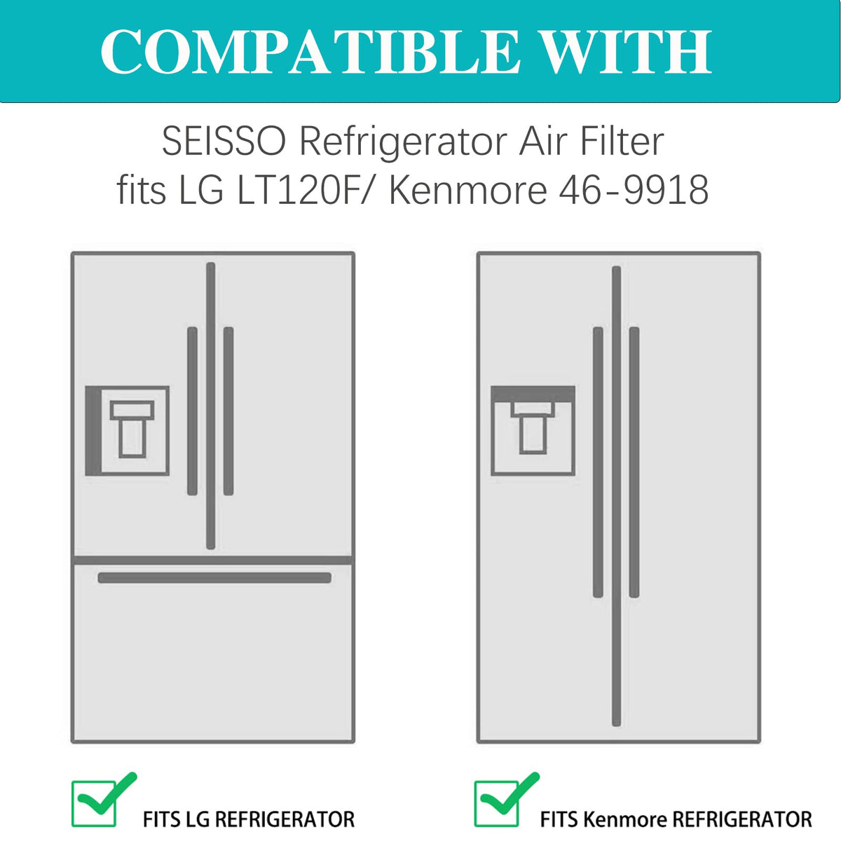 LT120F Fresh Refrigerator Air Filter Replacement for LG (3 Count)