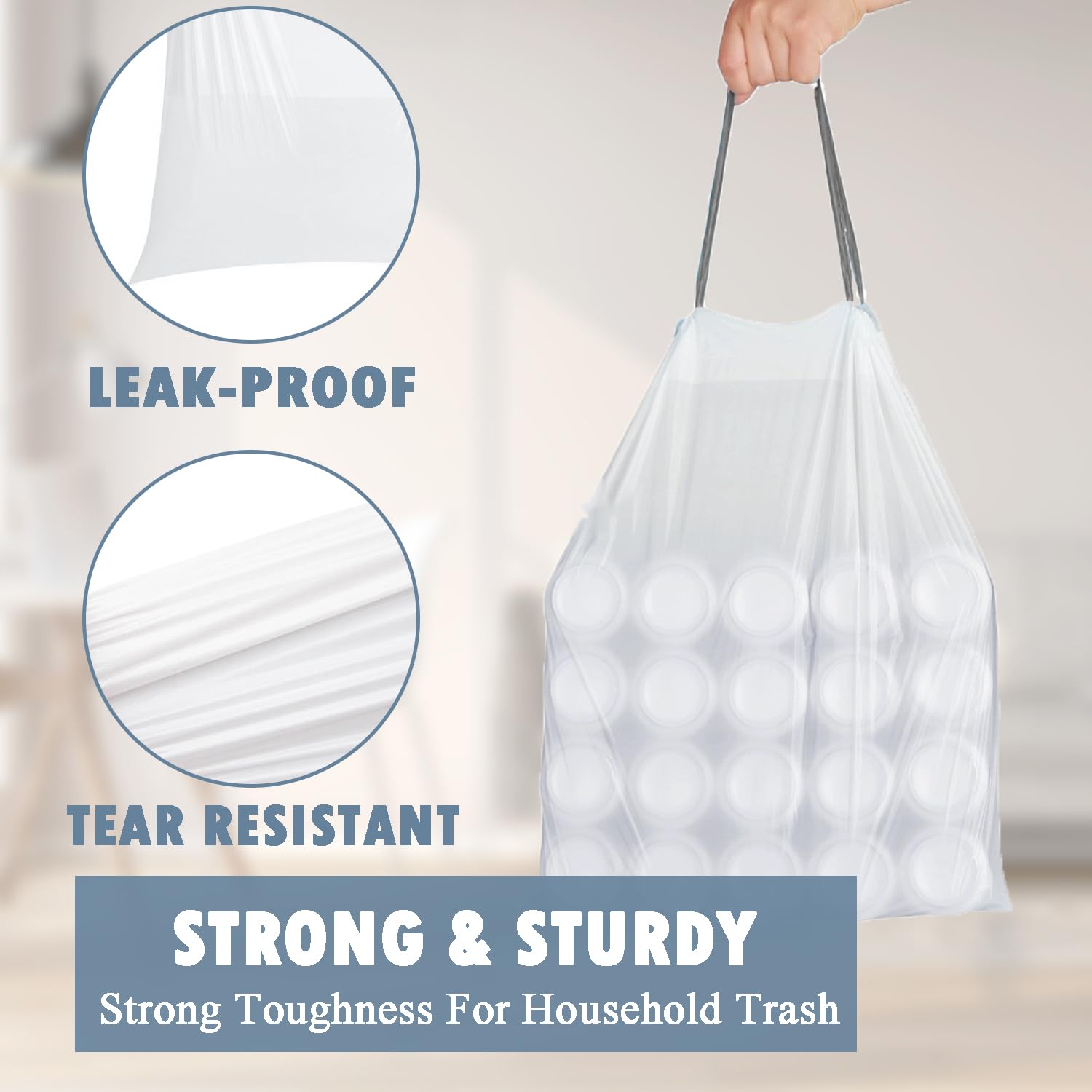 Small Trash Bags 4 Gallon (57 Count)