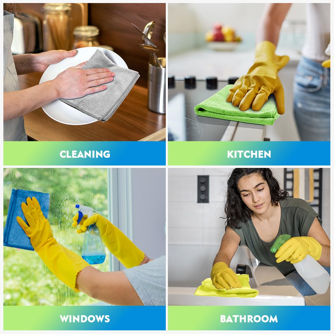 Microfiber Cleaning Cloth 12 Pack (12 Count)