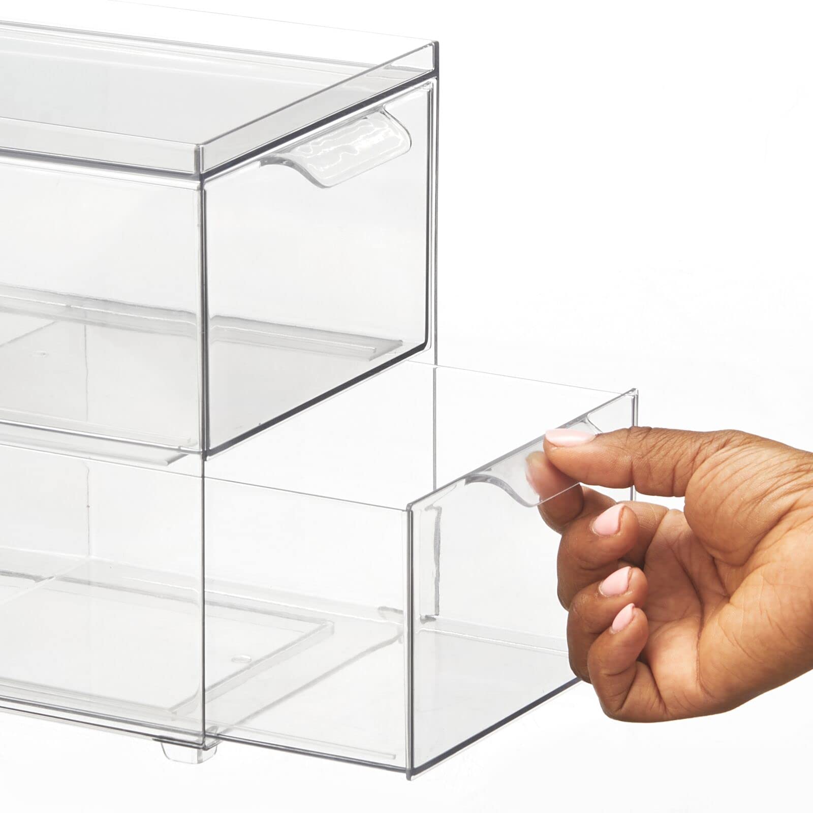 Stackable Storage Containers Box with 2 Pull