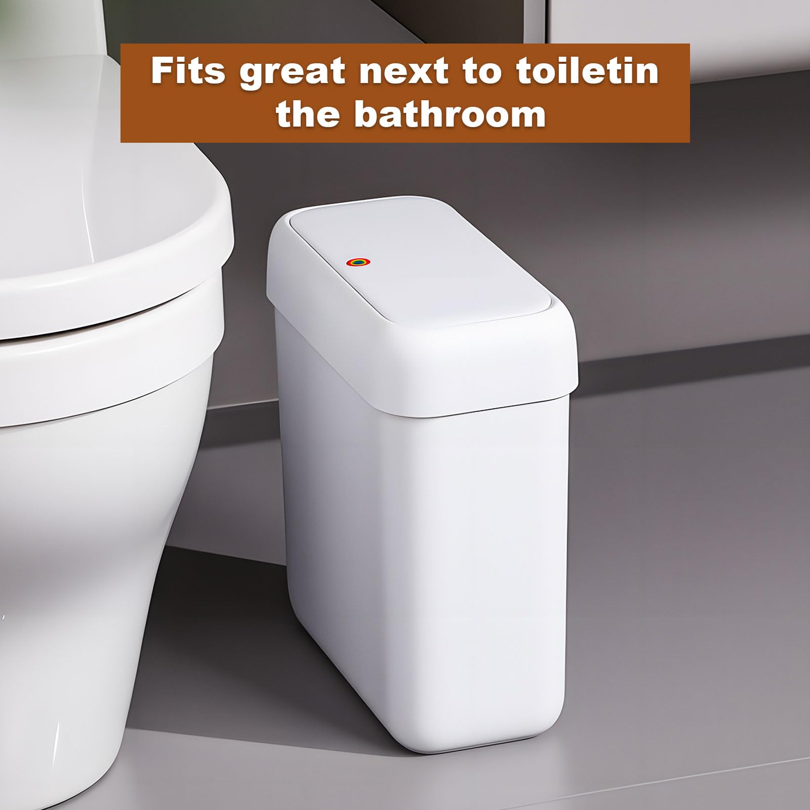 2 Pack Bathroom Trash Can with Lid