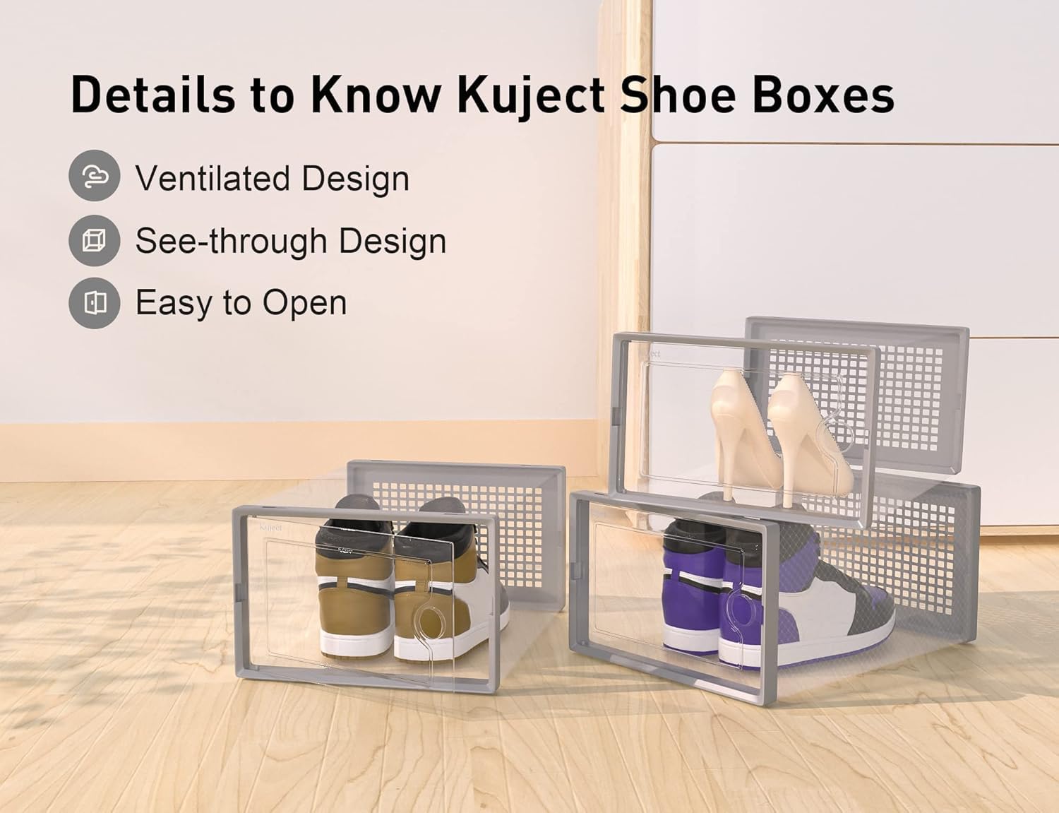 X Large Shoe Storage Boxes 12 Pack (12 Count)