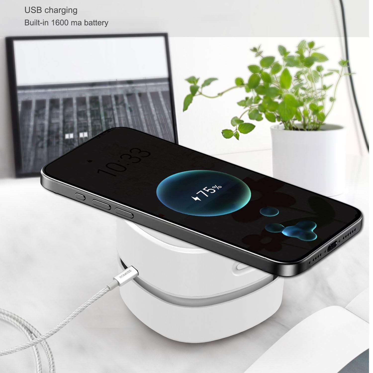 Desk Vacuum Cleaner with Wireless Charger