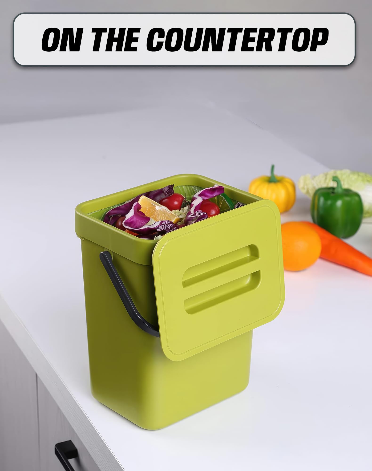 1.3 Gal Hanging Small Trash Can with Lid
