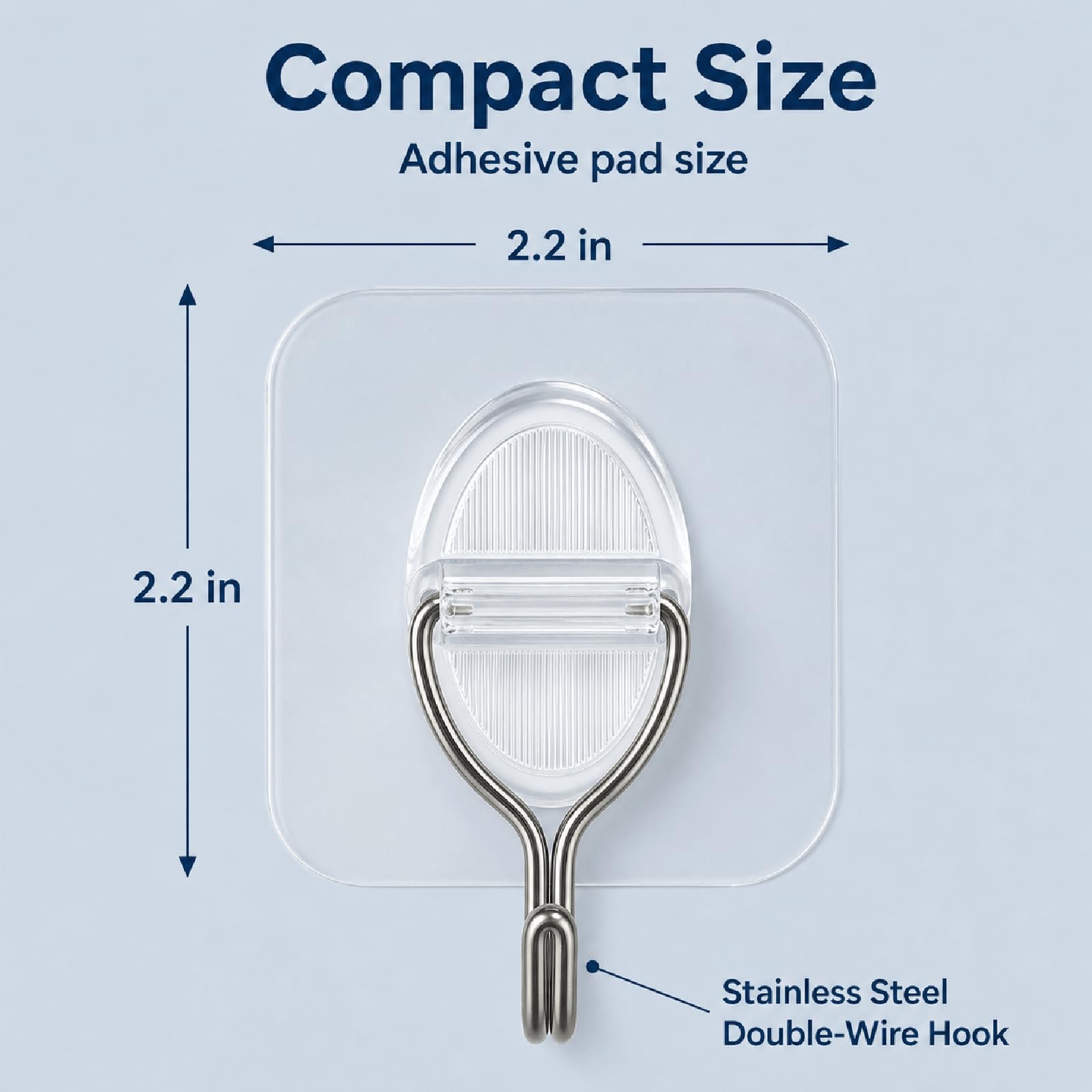 Clear Adhesive Wall Hooks (10 Count)