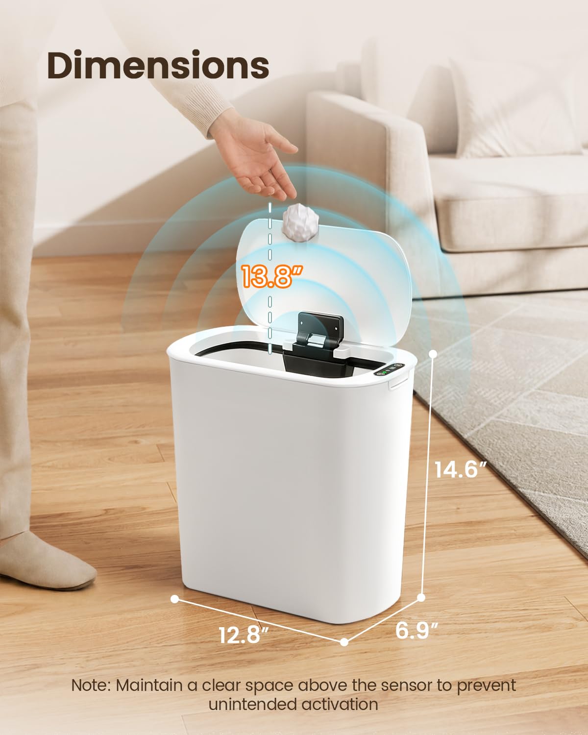 5 Gallon Automatic Bathroom Trash Can with Lid