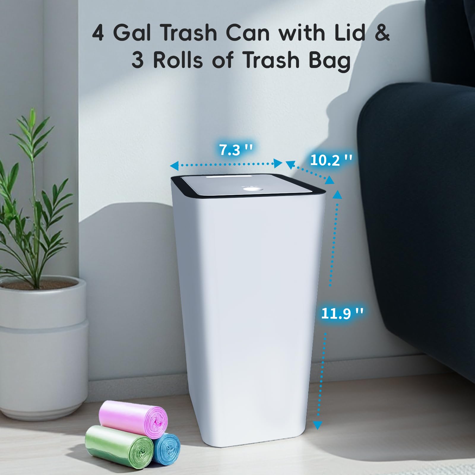 4 Gallon Trash Can 3 Packs (3 Count)