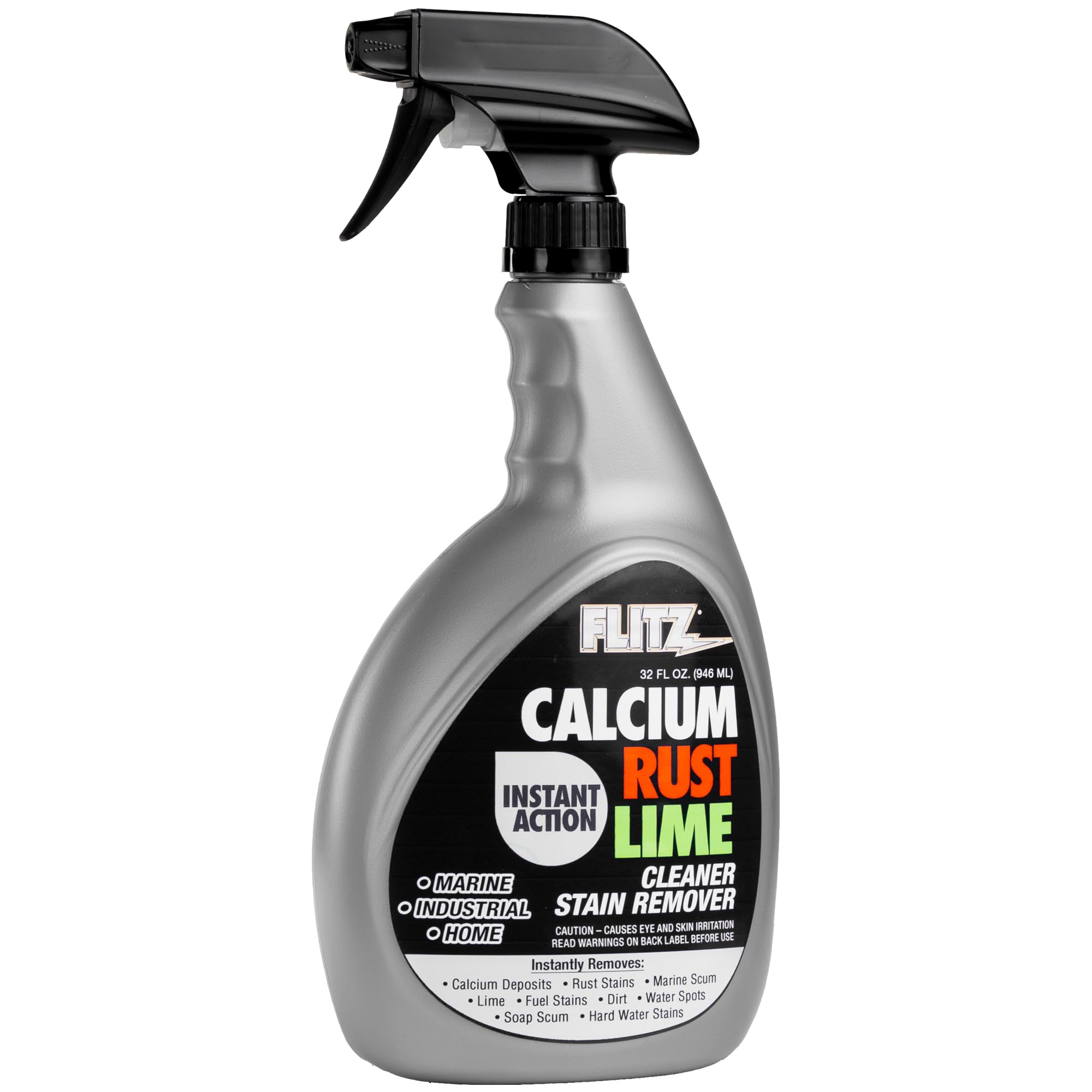 Calcium, Rust, & Lime Remover - 32oz Bottle of USA-Made Limescale Remover for Toilets, Showers, and More - Powerful Spray that Instantly Eliminates Tarnish, Grease, and Other Grime (1 Pack) (32 Fl Oz)