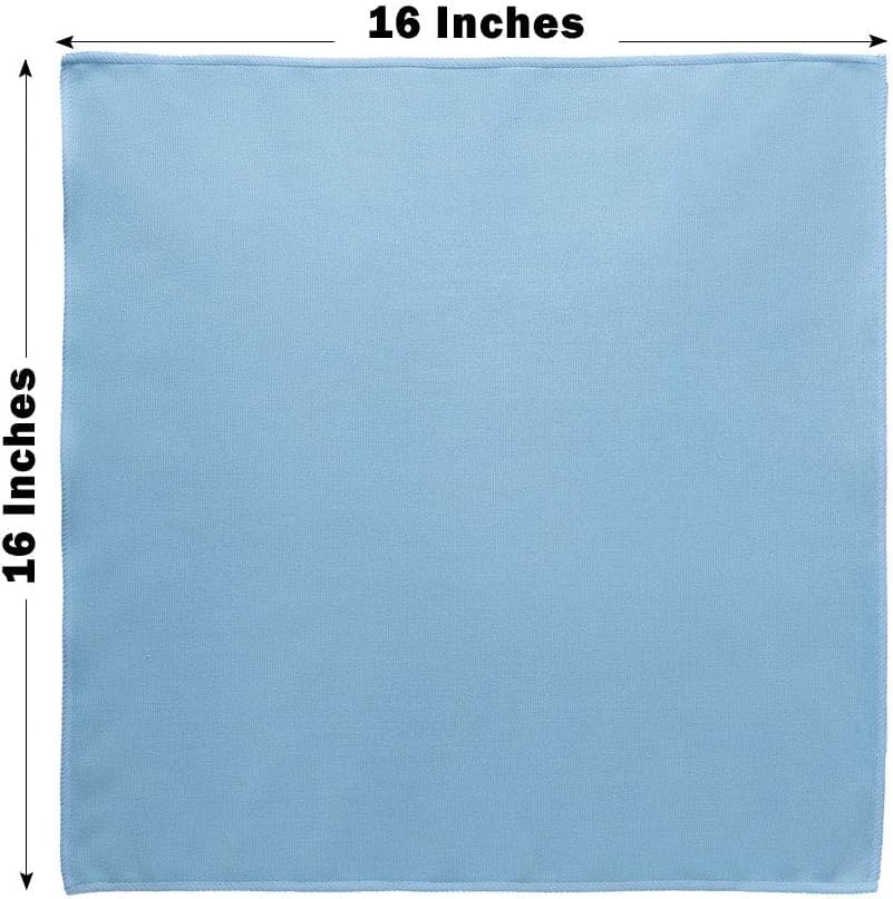 Microfiber Glass Cleaning Cloths Lint Free Streak Free Quickly and Easily Clean Windows & Mirrors Without Chemicals Polishing Cloth 16x16 Inch 8 Pack Blue (8 Count)