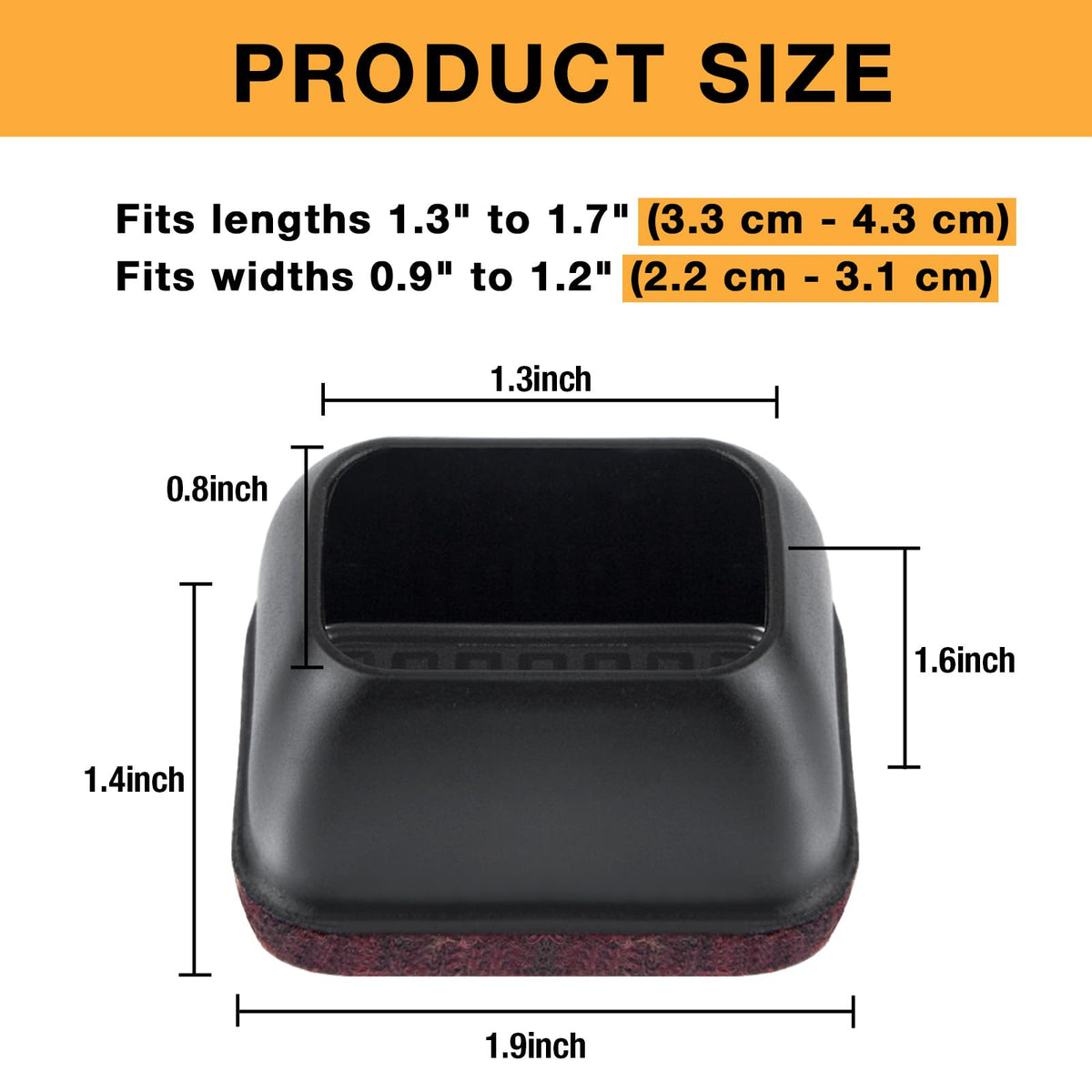 32 Pcs Rectangle Silicone Chair Leg Floor Protectors