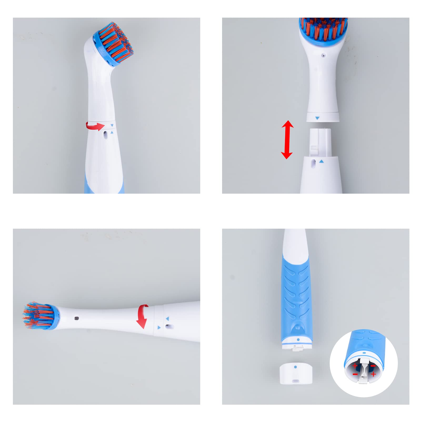 Electric Cleaning Brush with 4 in 1 Multiple Brush Heads