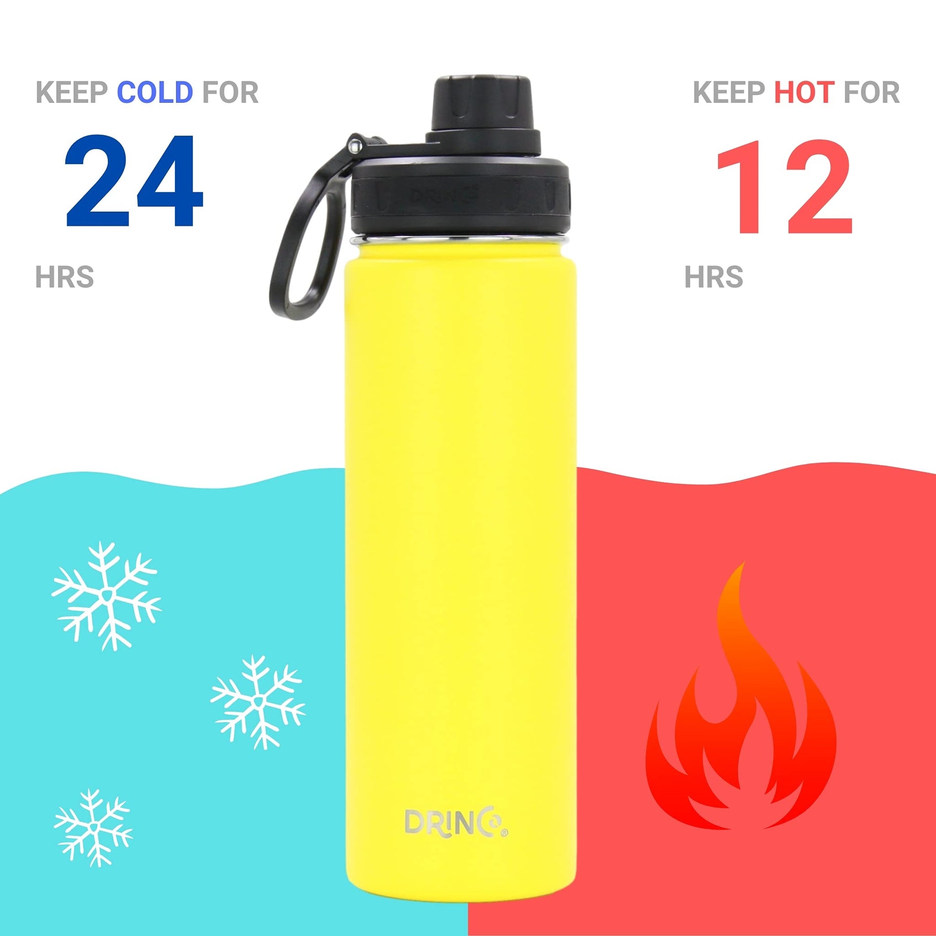 Stainless Steel Water Bottle Spout Lid Vacuum Insulated Double Wall Water Bottle Wide Mouth