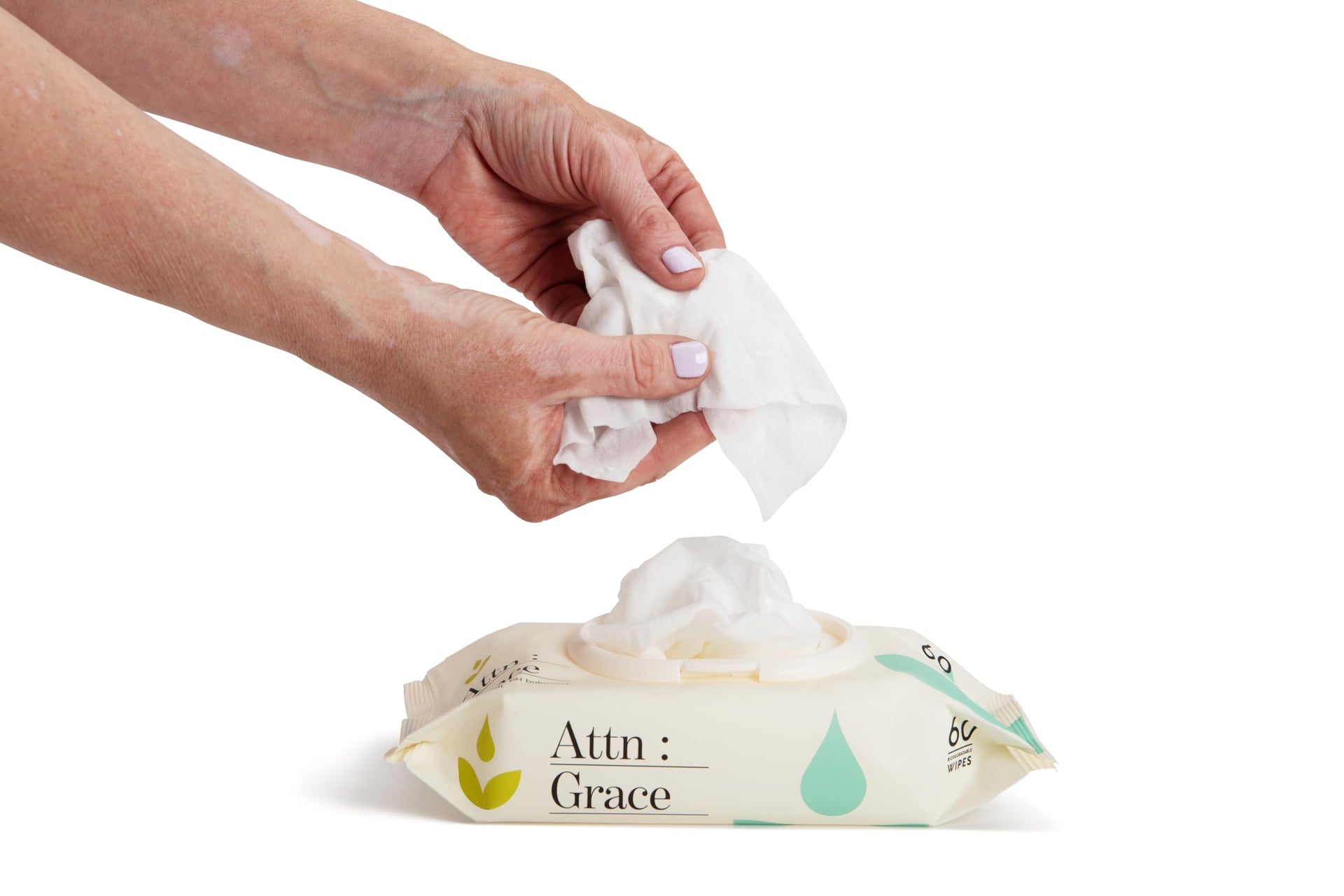 Attn Grace Flushable Wet Wipes for Women with Aloe Vera (60 Count)