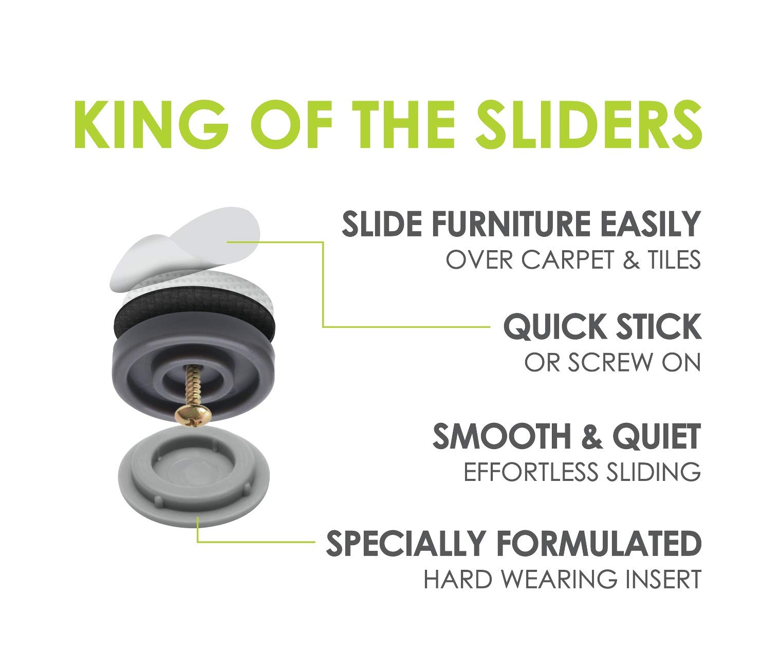 GorillaGlides Plastic Furniture Sliders