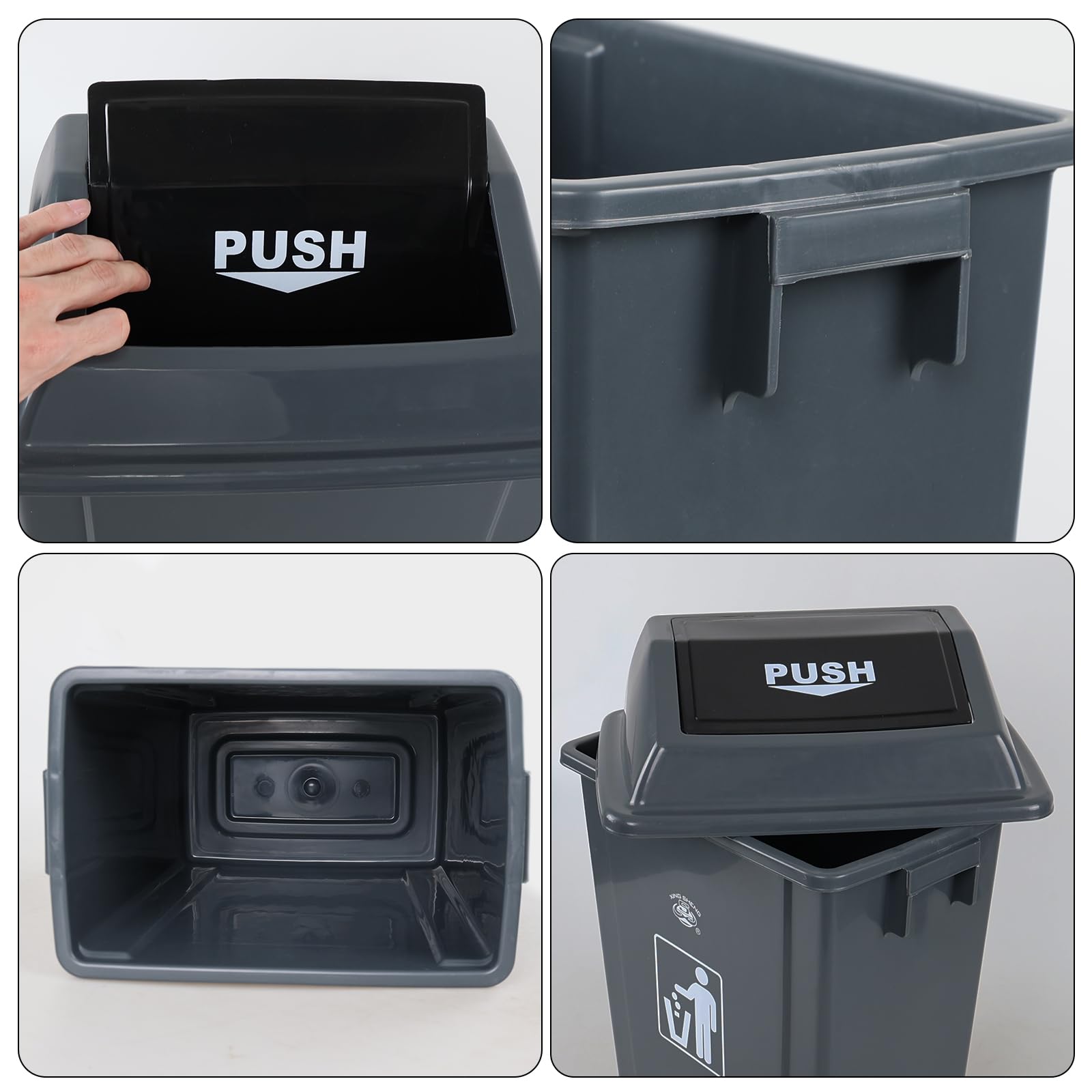 4 Pack 6 Gallon Plastic Trash Can with Swing Top (4 Count)