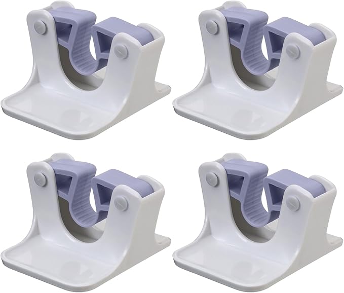 Set of 4 Wall Mounted Mop Grippers No Drilling Broom Holders Mop Handle Hanger Space Saving Tool Organizers Kitchen Organization