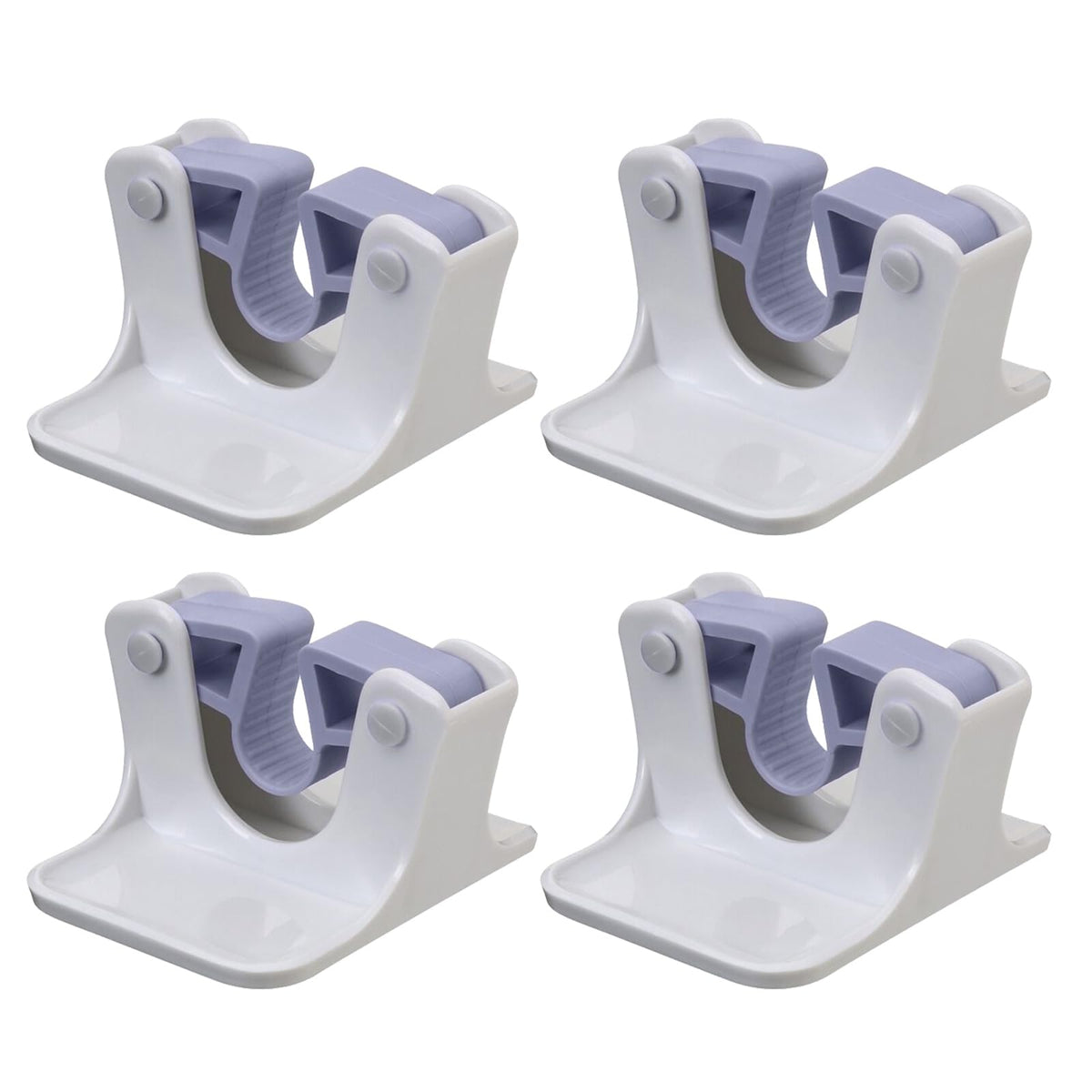 4 Pack Wall Mount Mop Holder Self Adhesive Broom Grippers No Drilling Mop Handle Hanger Practical Home Organization Tool