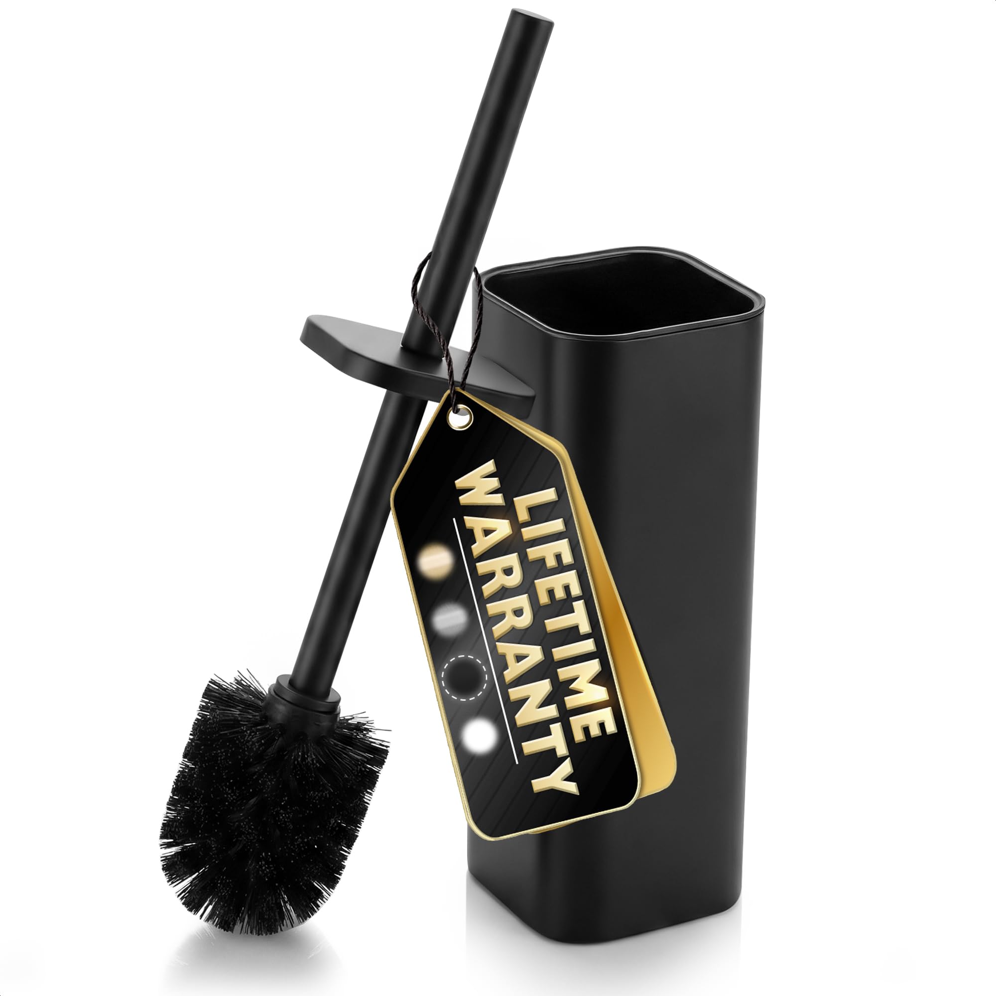 Black Toilet Brush and Holder Set for Modern Bathrooms