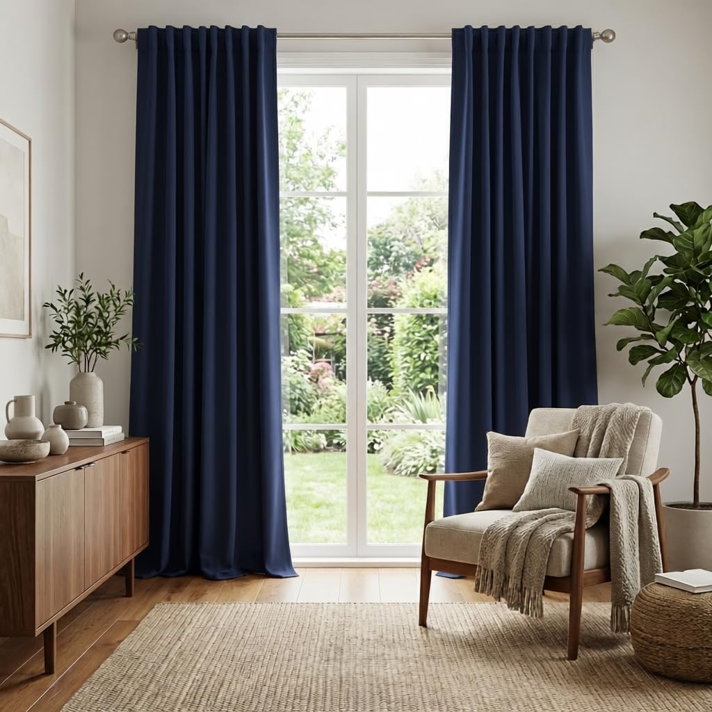 Blackout Curtains for Bedroom Living Room 84 inches Long (2 Count)