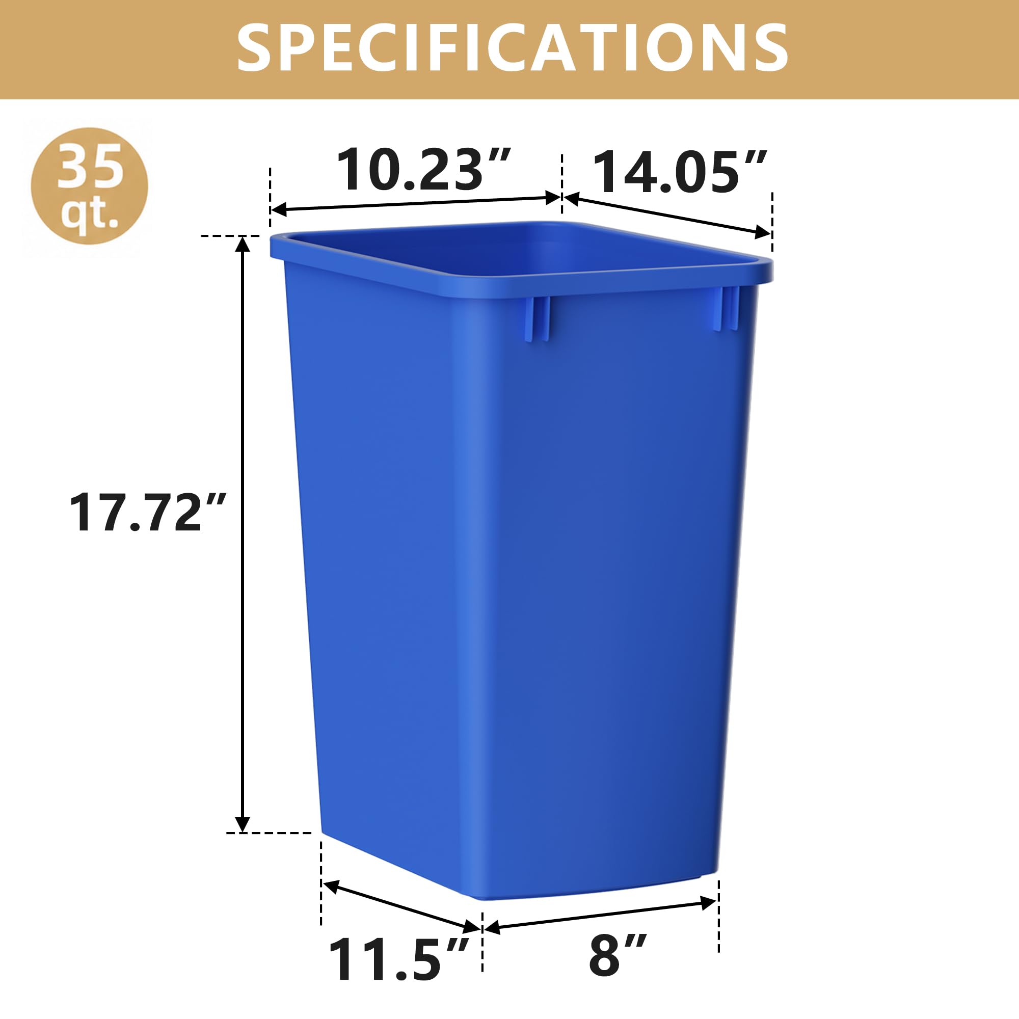 35QT Kitchen Trash Can