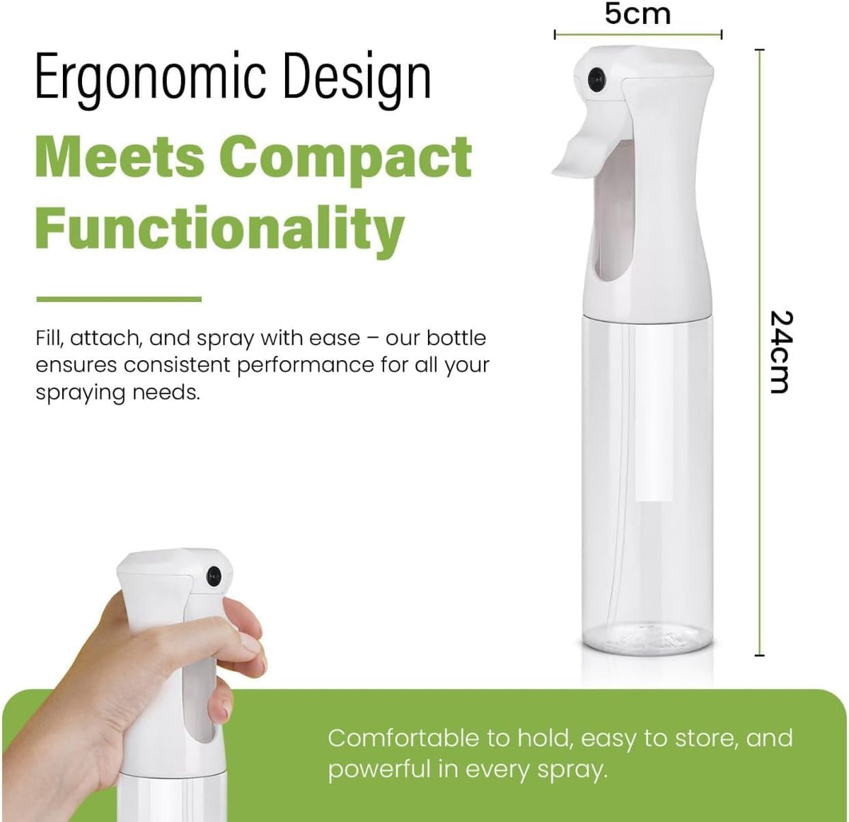 Continuous Mist Clear Spray Bottle 300ml Fine Mist for Hair