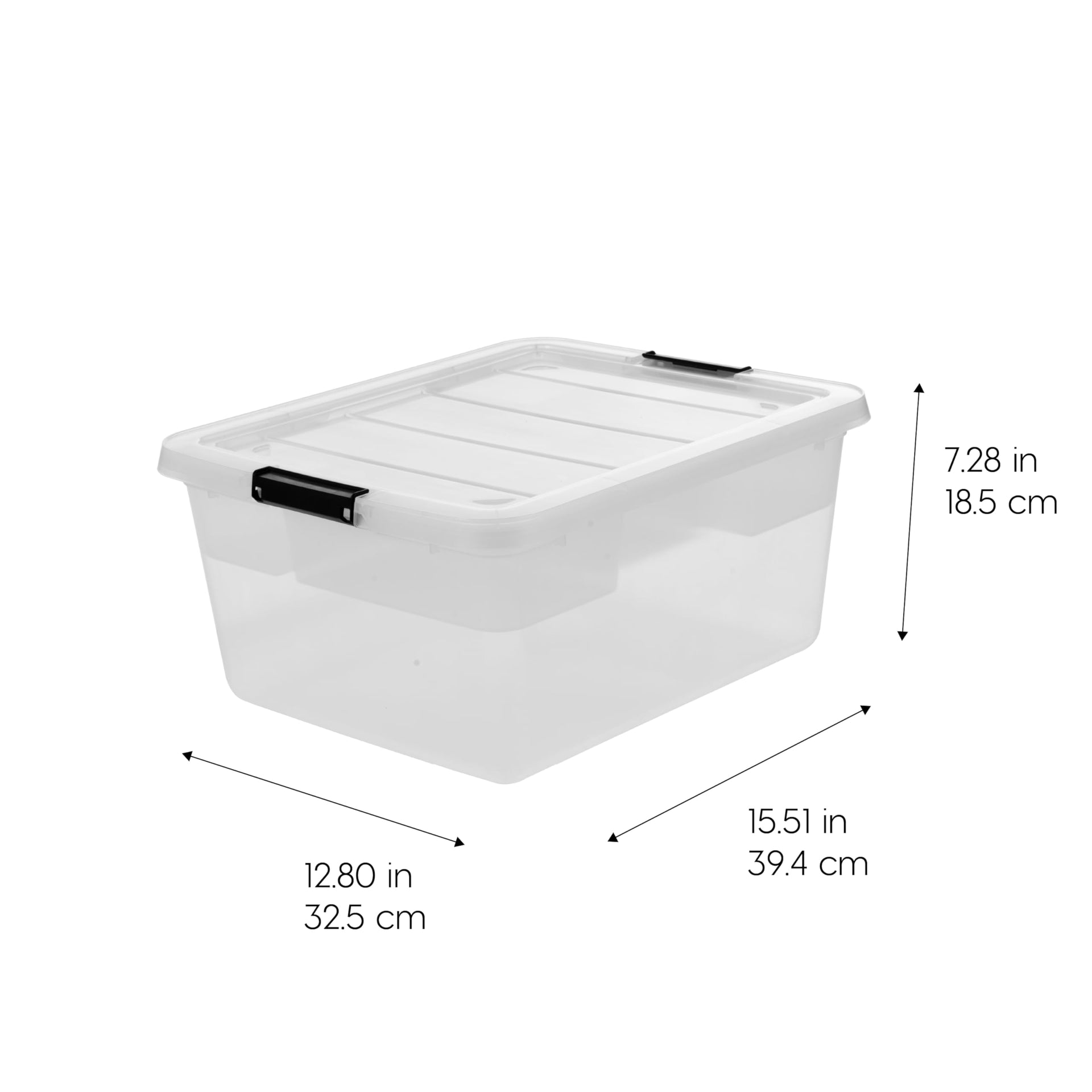 6 Pack 18 Quart Clip Box with Latching Lid (6 Count)