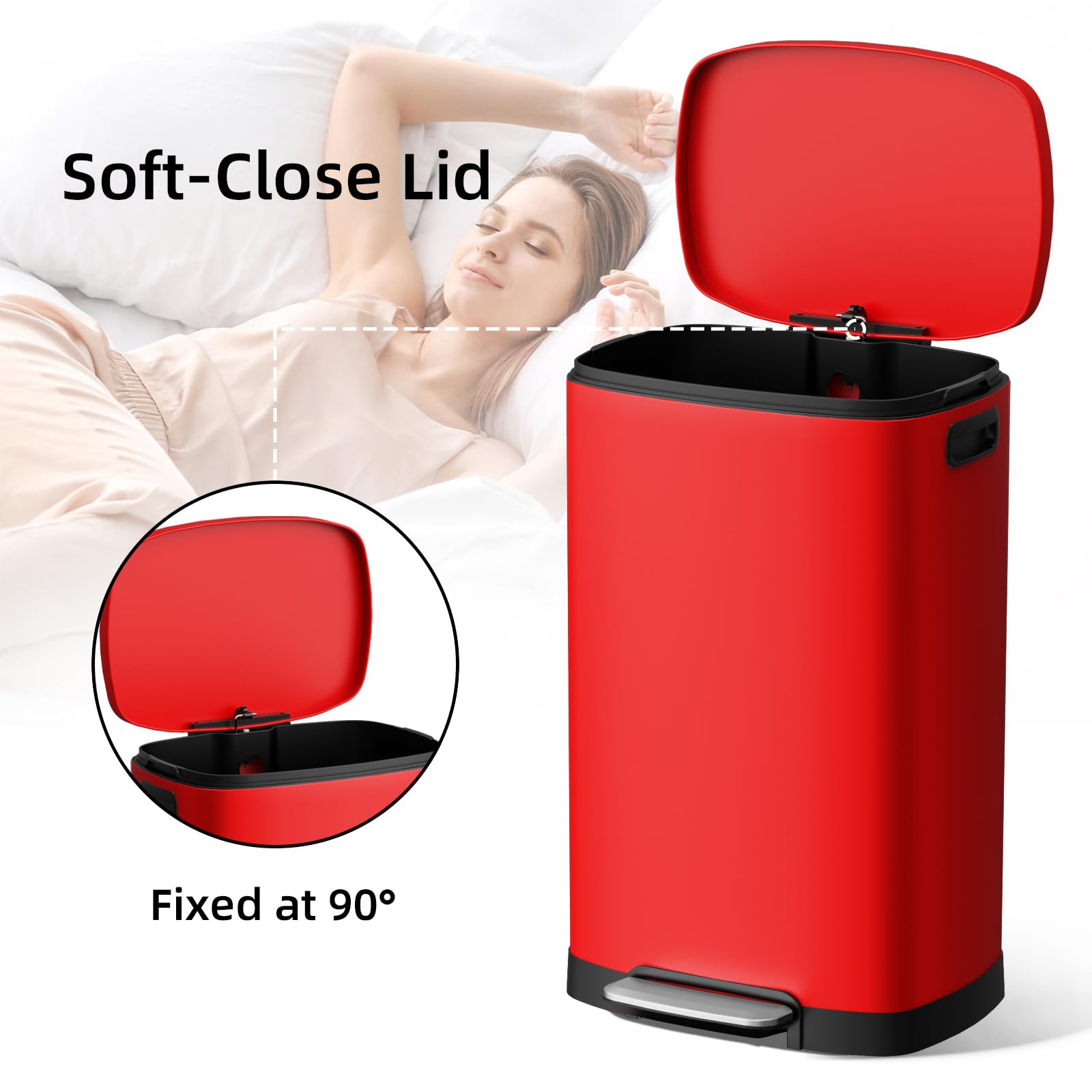 13 Gallon Kitchen Trash Can with Lid