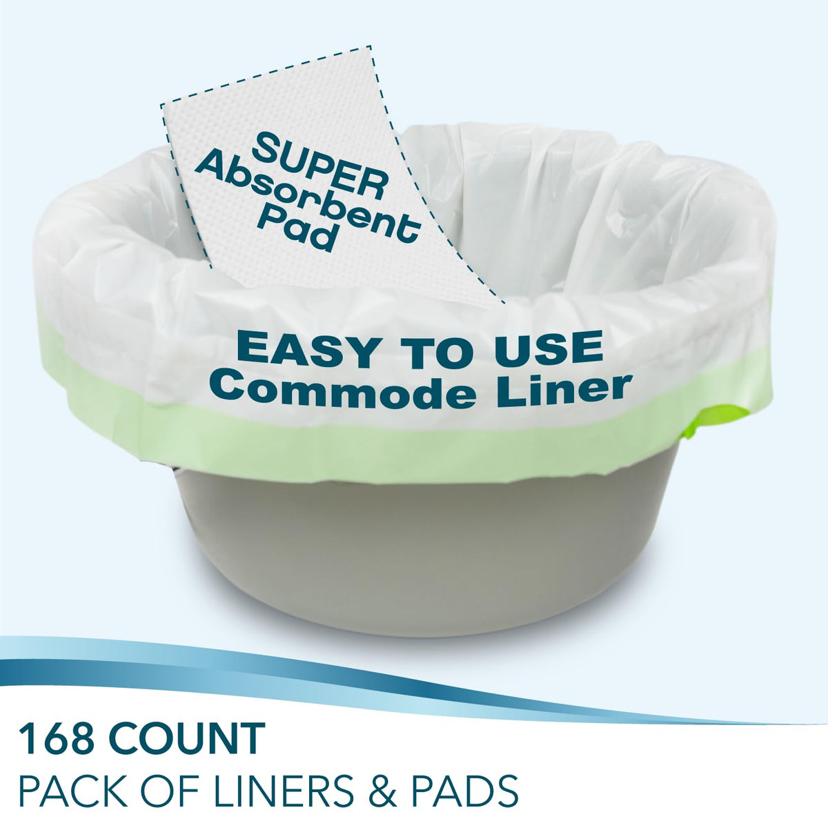 Disposable Bedside Commode Liners and Pads for Portable Toilet Chair Seat Bucket and Bedpan (336 Count)